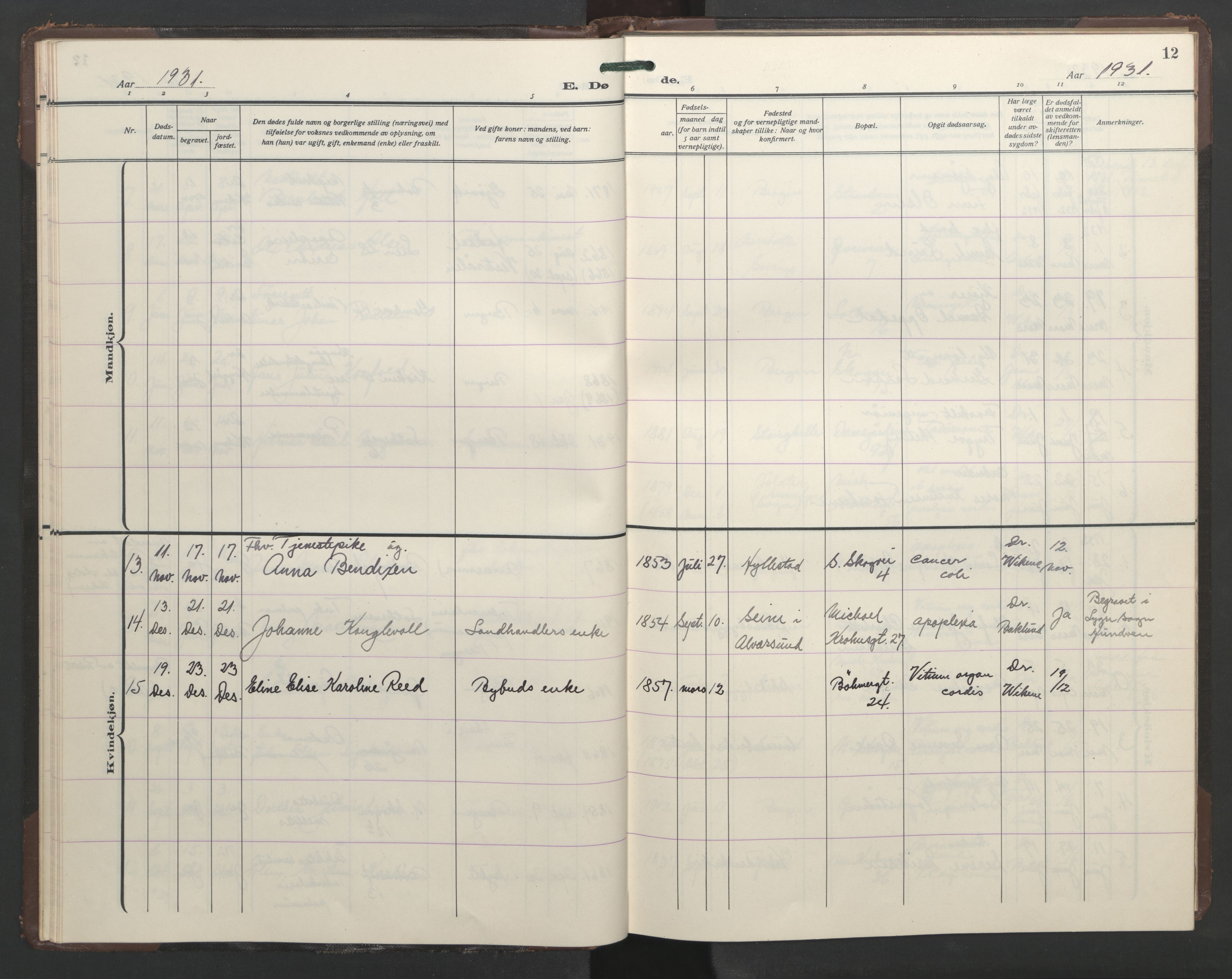 St. Markus sokneprestembete, AV/SAB-A-99935: Parish register (copy) no. D 1, 1928-1961, p. 11b-12a