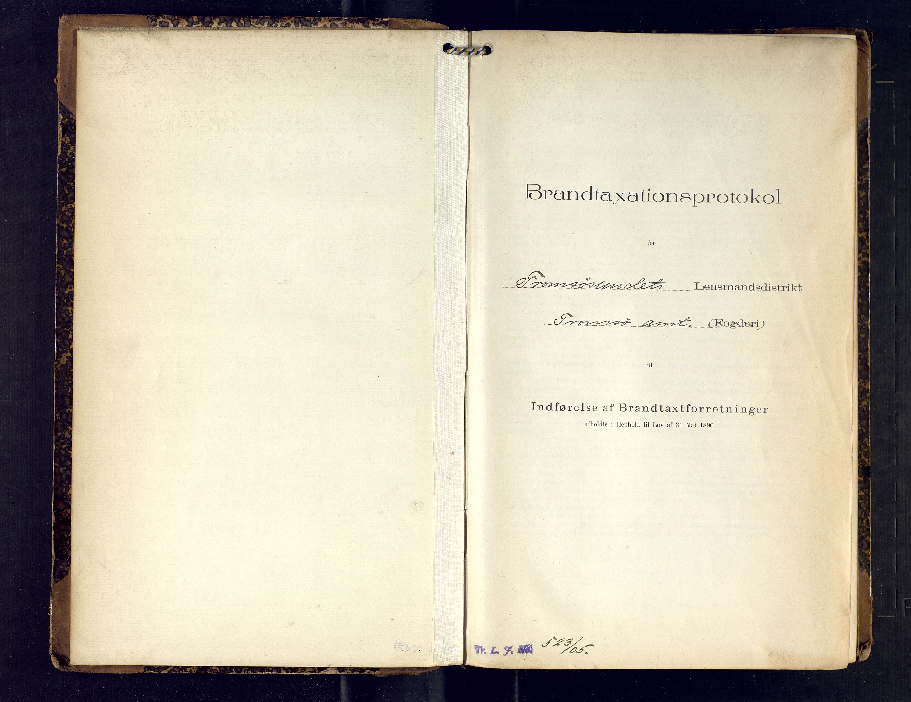 Tromsøysund lensmannskontor, SATØ/SATØ-12/F/Fs/Fsb/L0737: Branntakstprotokoll (S). Med register, 1905-1911