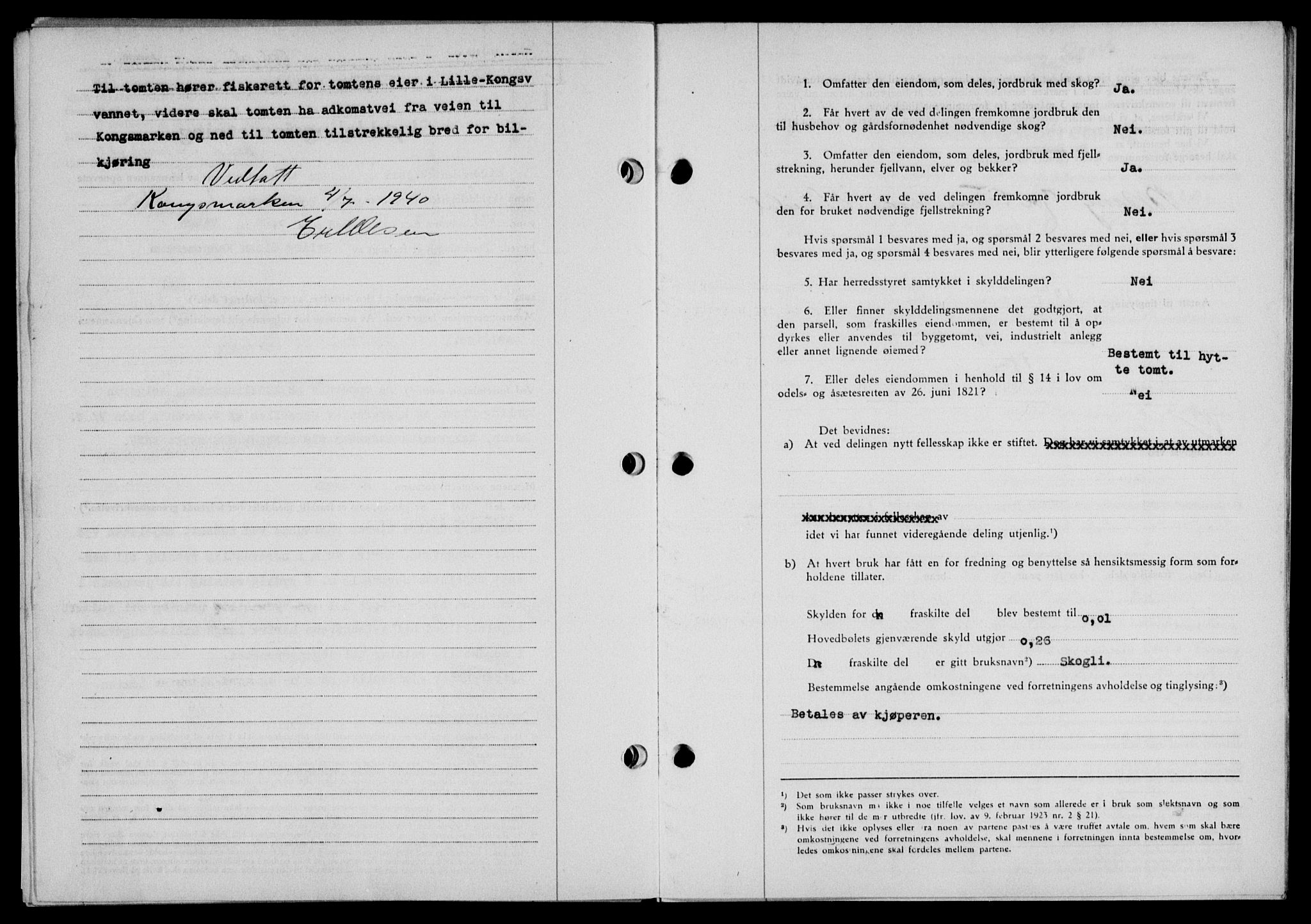 Lofoten sorenskriveri, SAT/A-0017/1/2/2C/L0007a: Mortgage book no. 7a, 1939-1940, Diary no: : 554/1940