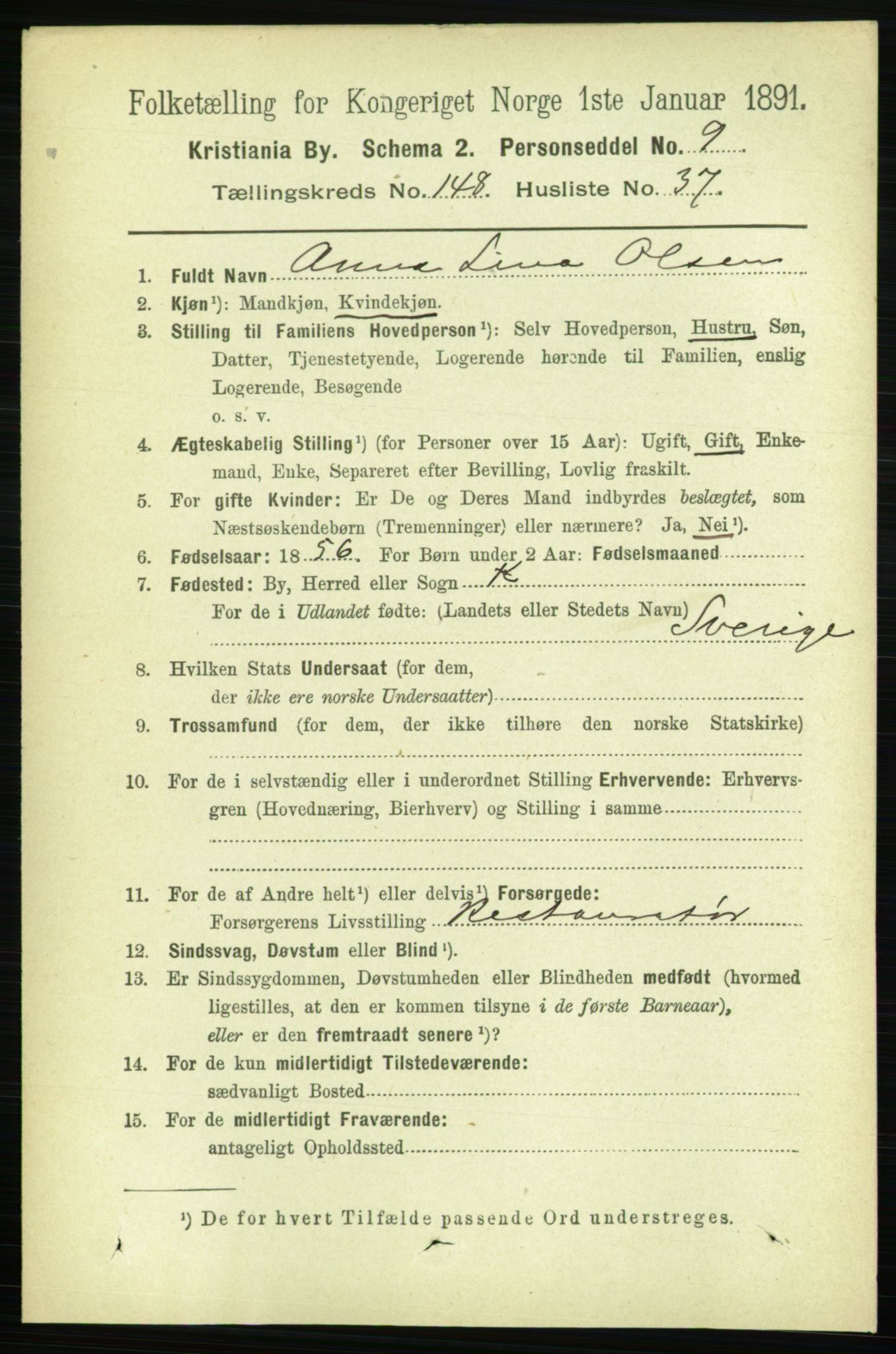 RA, 1891 census for 0301 Kristiania, 1891, p. 82927