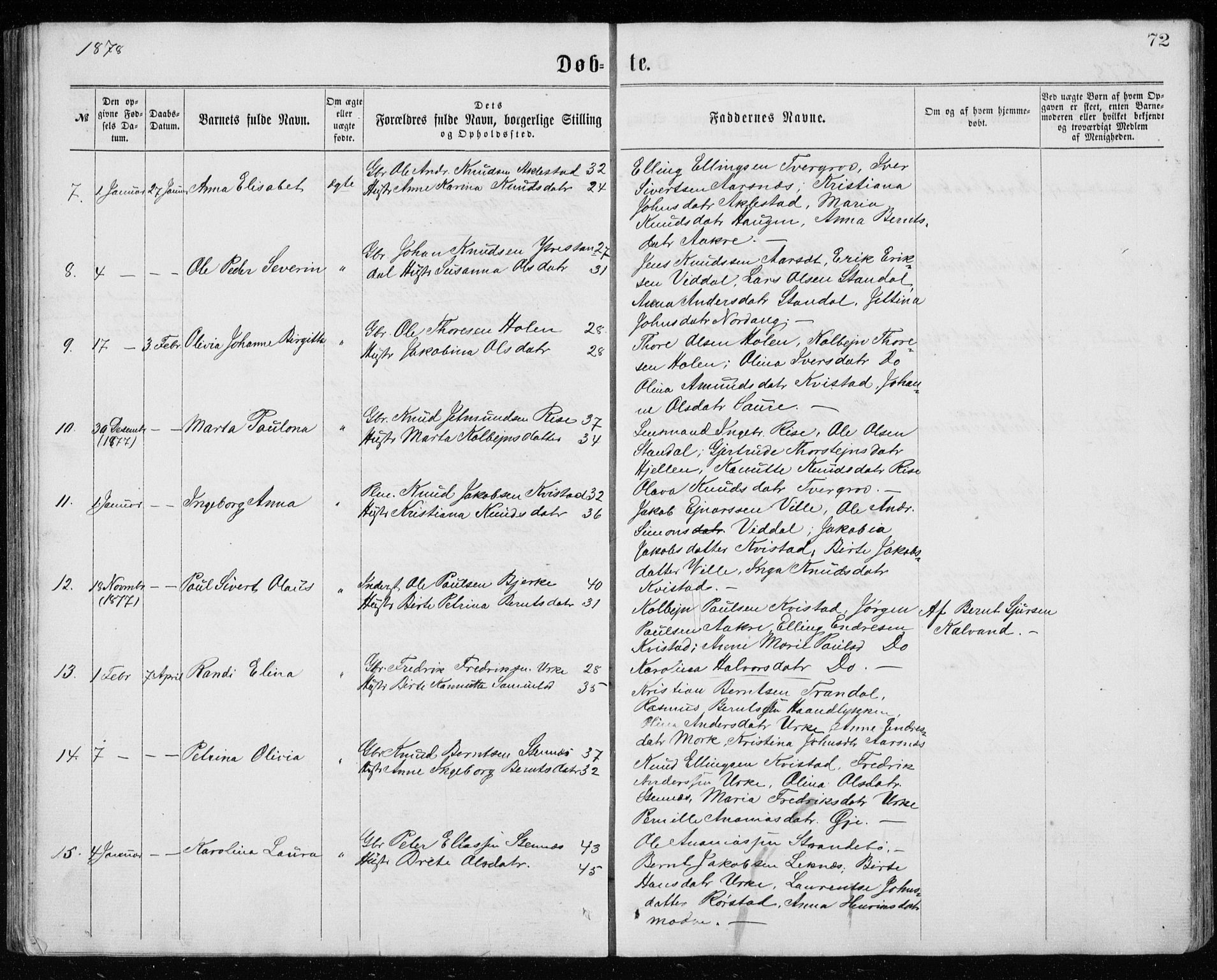 Ministerialprotokoller, klokkerbøker og fødselsregistre - Møre og Romsdal, AV/SAT-A-1454/515/L0214: Parish register (copy) no. 515C01, 1865-1883, p. 72