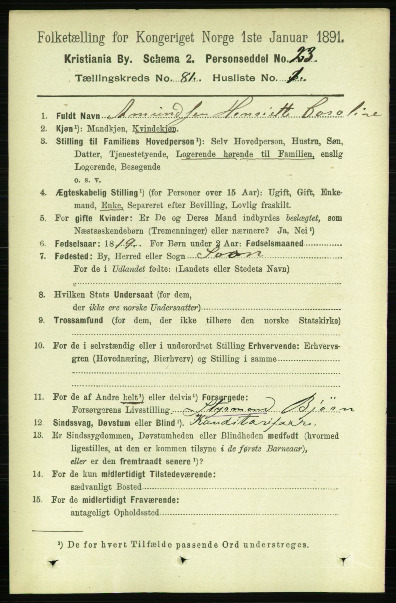 RA, 1891 census for 0301 Kristiania, 1891, p. 41547