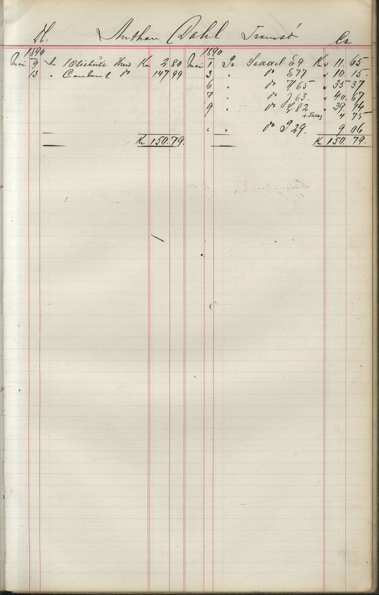 Brodtkorb handel A/S, VAMU/A-0001/F/Fa/L0004/0001: Kompanibøker. Utensogns / Compagnibog for Udensogns Fiskere No 15. Fra A - H, 1882-1895, p. 224