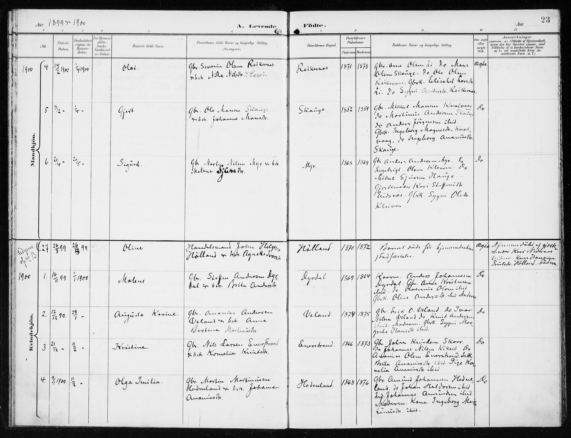 Lindås Sokneprestembete, AV/SAB-A-76701/H/Haa/Haaf/L0002: Parish register (official) no. F  2, 1897-1909, p. 23