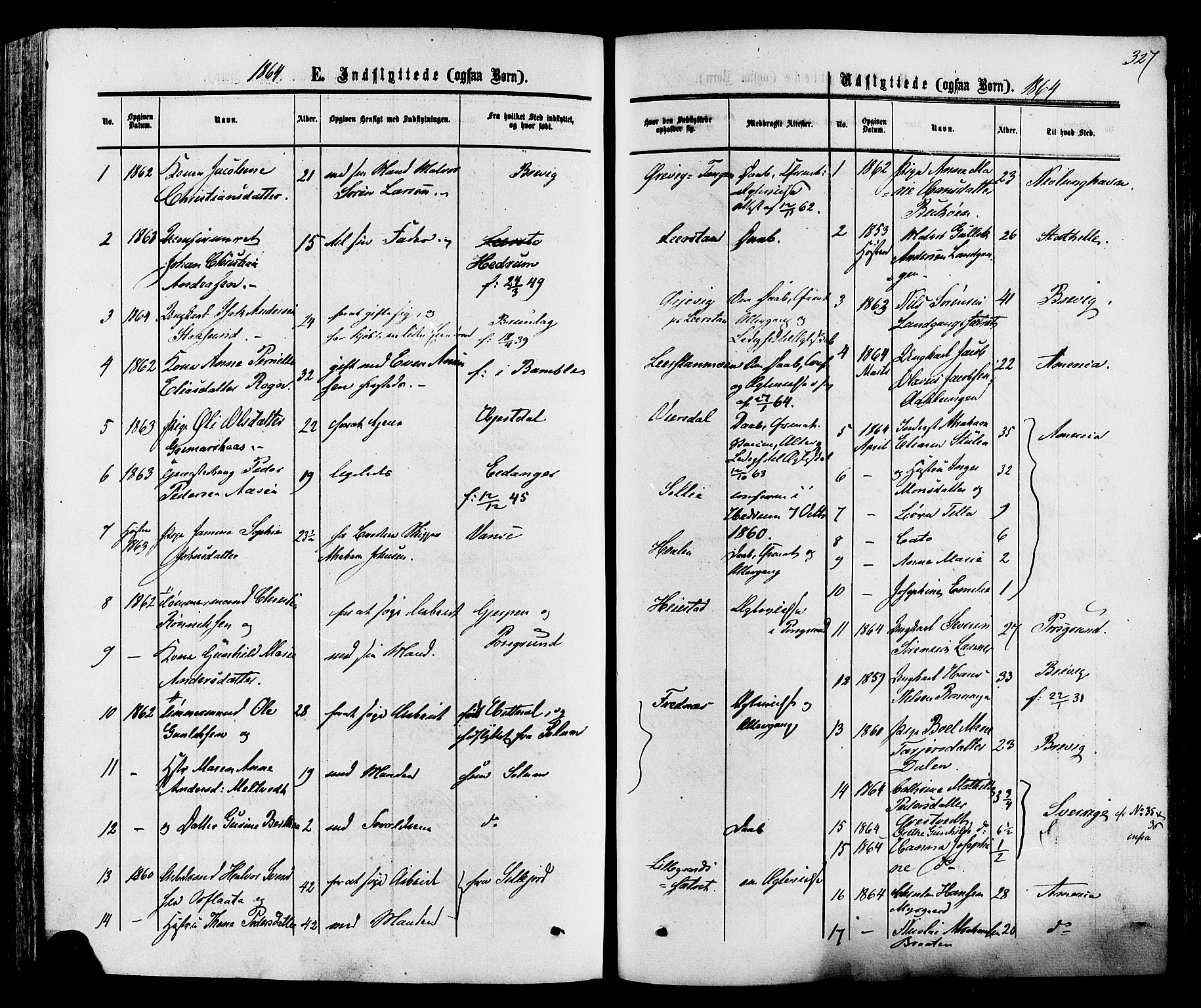 Eidanger kirkebøker, SAKO/A-261/F/Fa/L0010: Parish register (official) no. 10, 1859-1874, p. 327