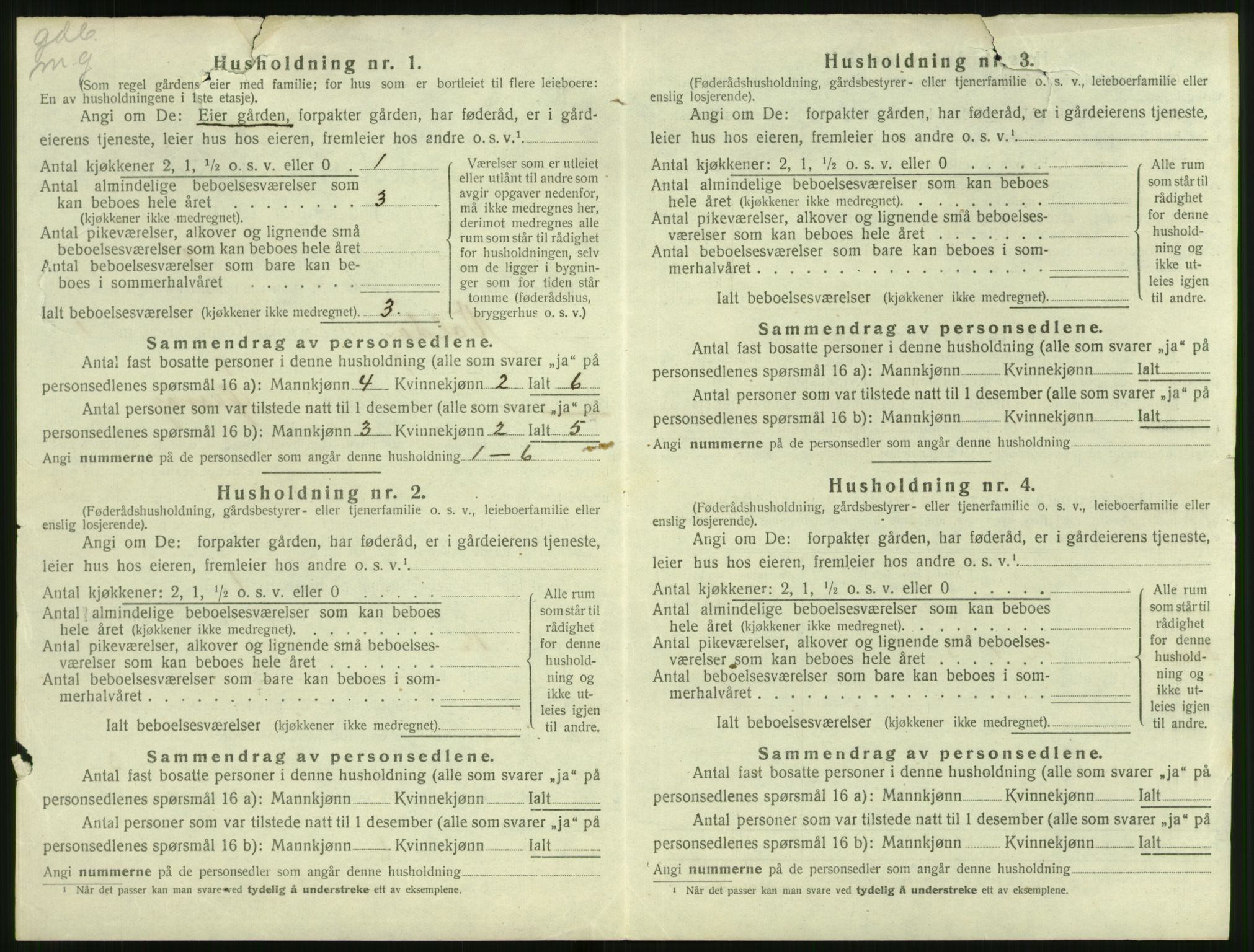 SAT, 1920 census for Volda, 1920, p. 101