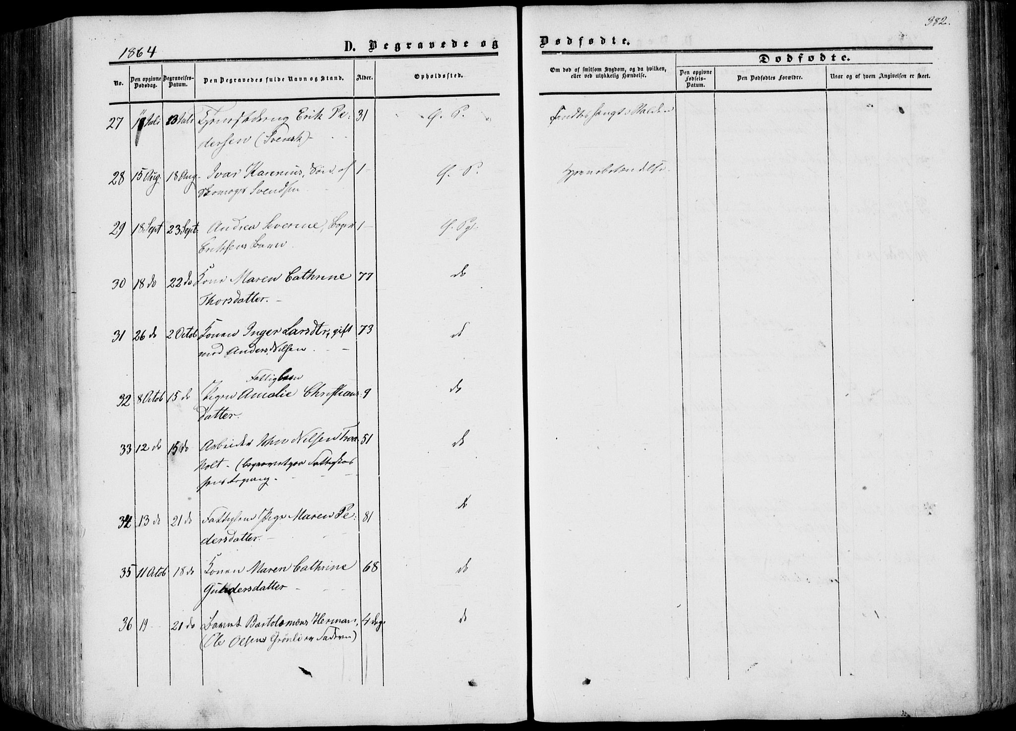 Porsgrunn kirkebøker , AV/SAKO-A-104/F/Fa/L0007: Parish register (official) no. 7, 1858-1877, p. 382