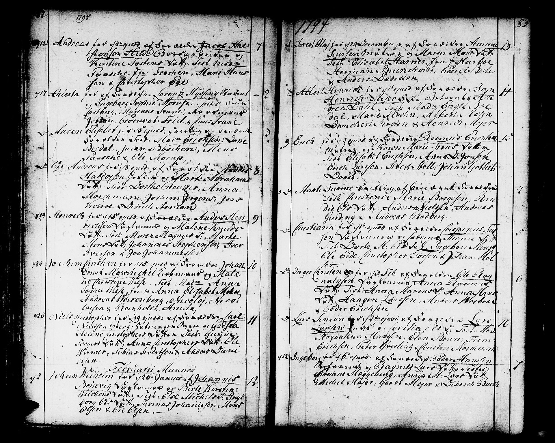 Domkirken sokneprestembete, SAB/A-74801/H/Haa/L0004: Parish register (official) no. A 4, 1763-1820, p. 82-83