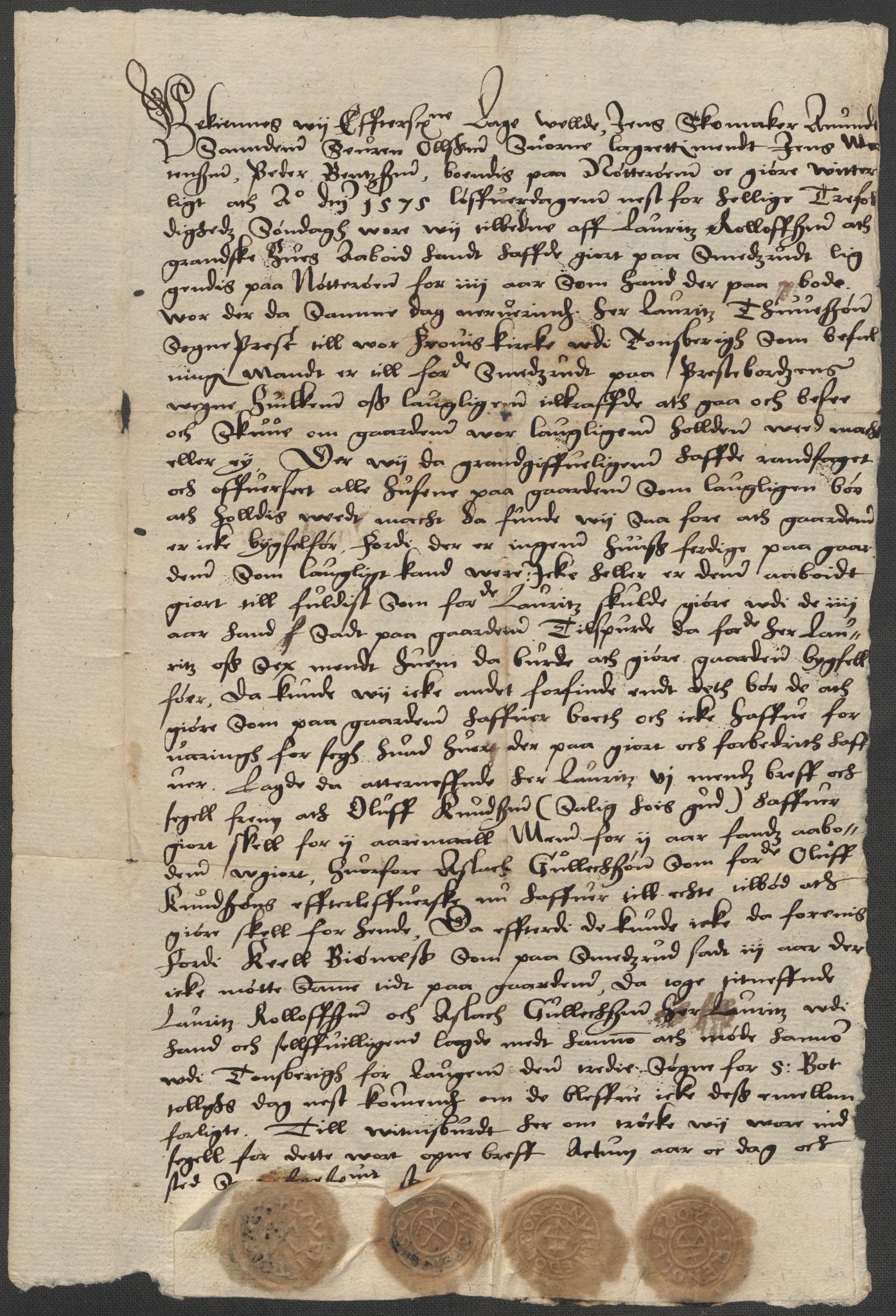 Riksarkivets diplomsamling, RA/EA-5965/F15/L0022: Prestearkiv - Vestfold, 1573-1670, p. 21