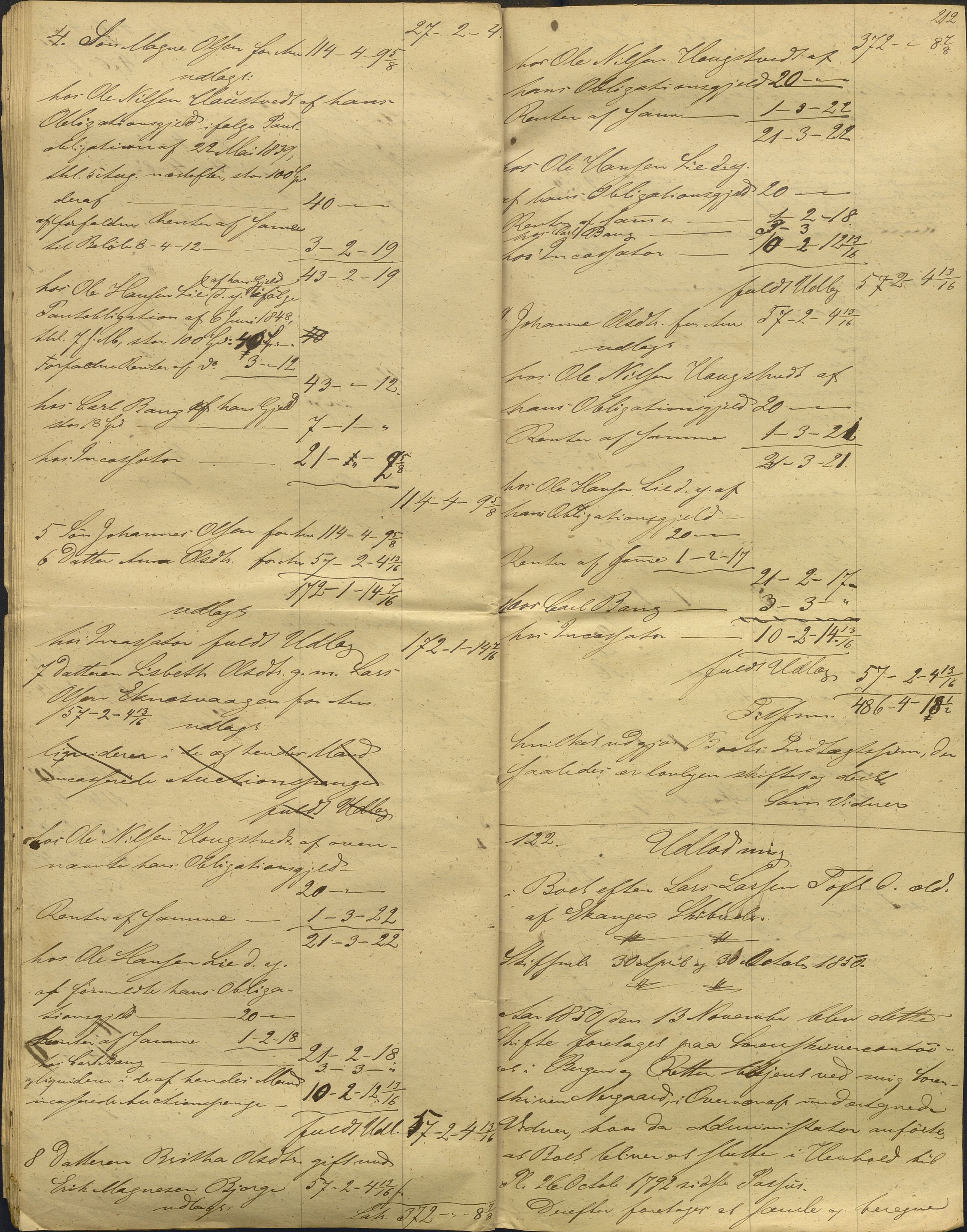 Nordhordland sorenskrivar, AV/SAB-A-2901/1/H/Hd/Hdb/L0001: Konsept til utlodningar, 1850-1852, p. 236