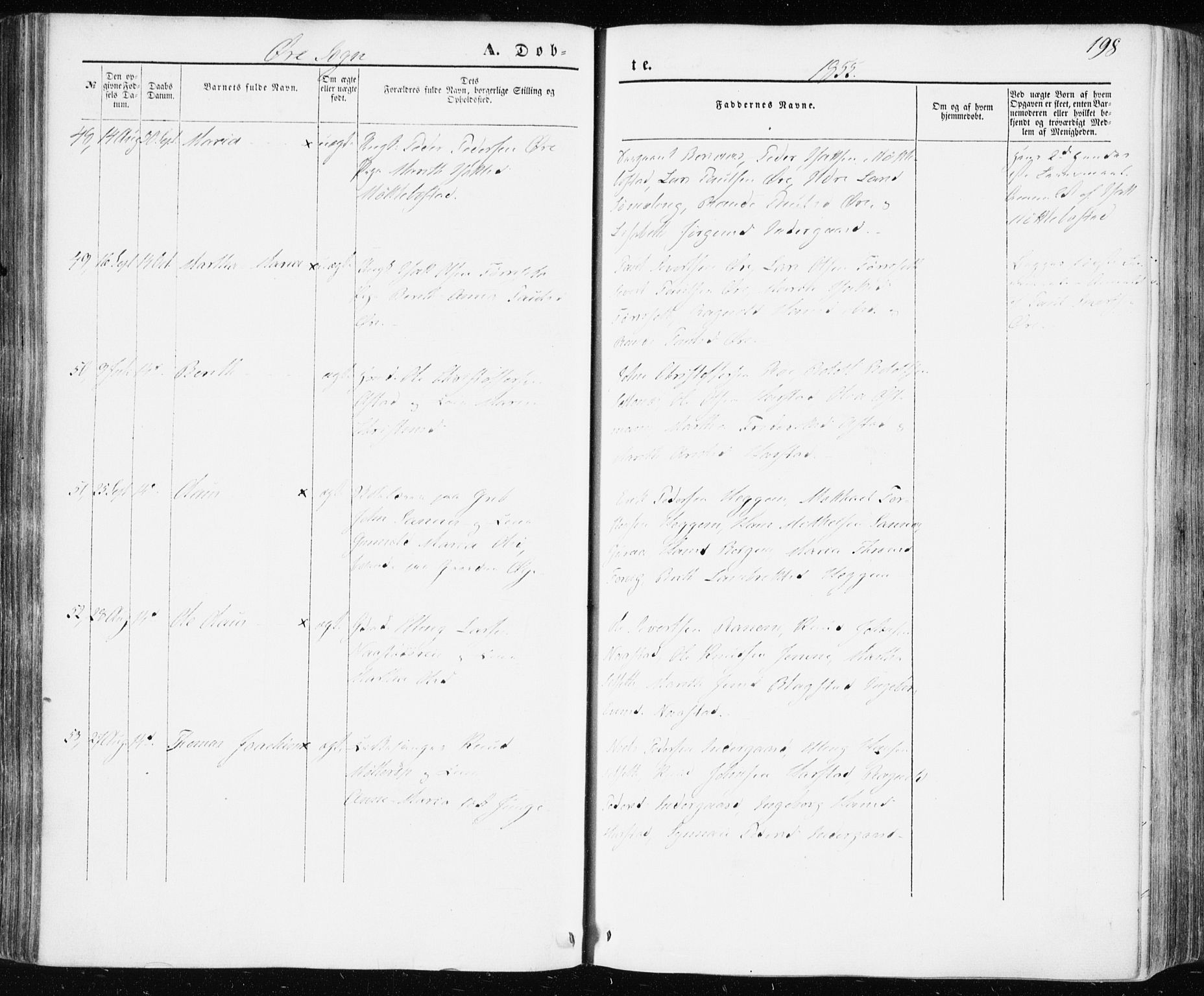 Ministerialprotokoller, klokkerbøker og fødselsregistre - Møre og Romsdal, AV/SAT-A-1454/586/L0984: Parish register (official) no. 586A10, 1844-1856, p. 198