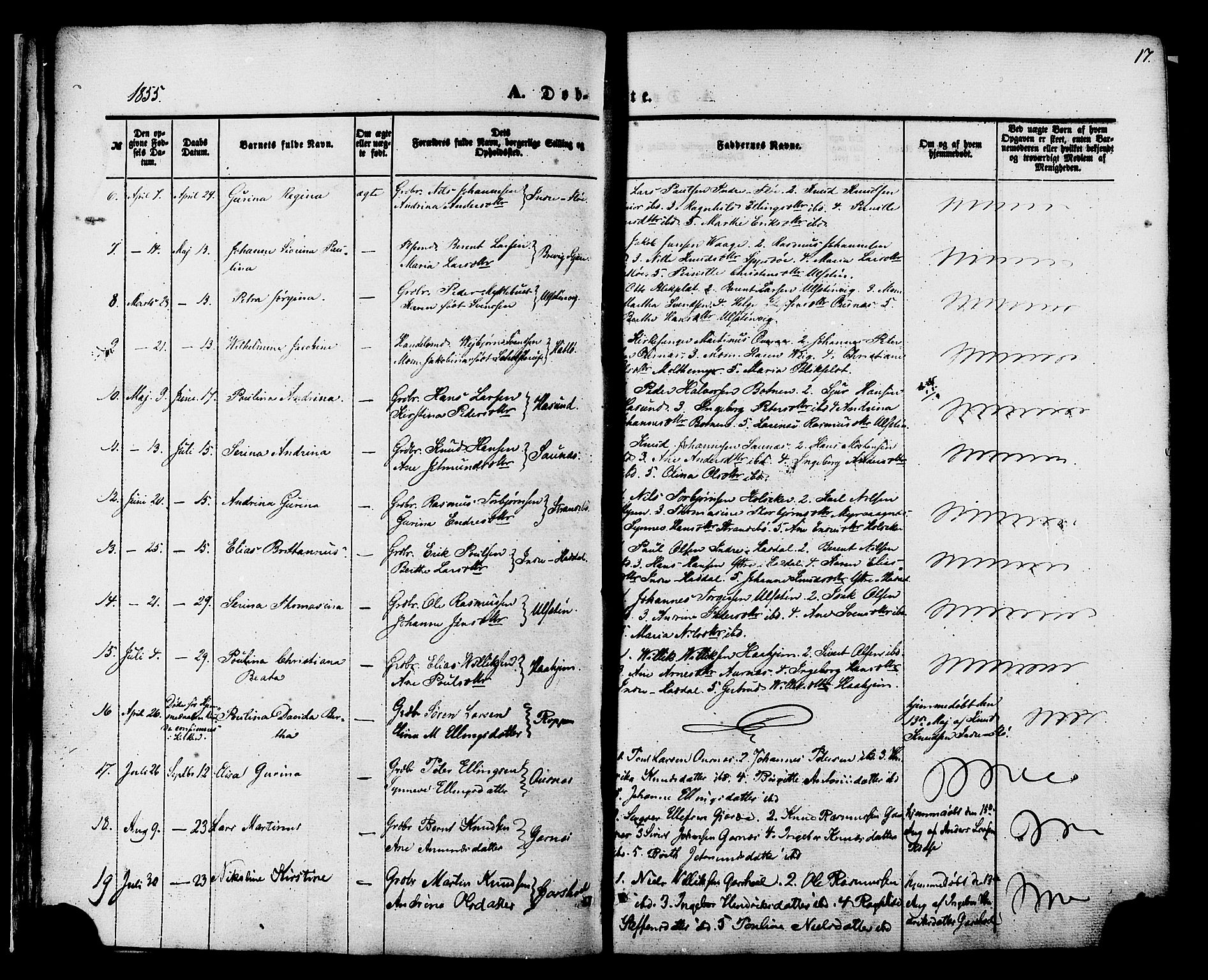 Ministerialprotokoller, klokkerbøker og fødselsregistre - Møre og Romsdal, AV/SAT-A-1454/509/L0105: Parish register (official) no. 509A03, 1848-1882, p. 17