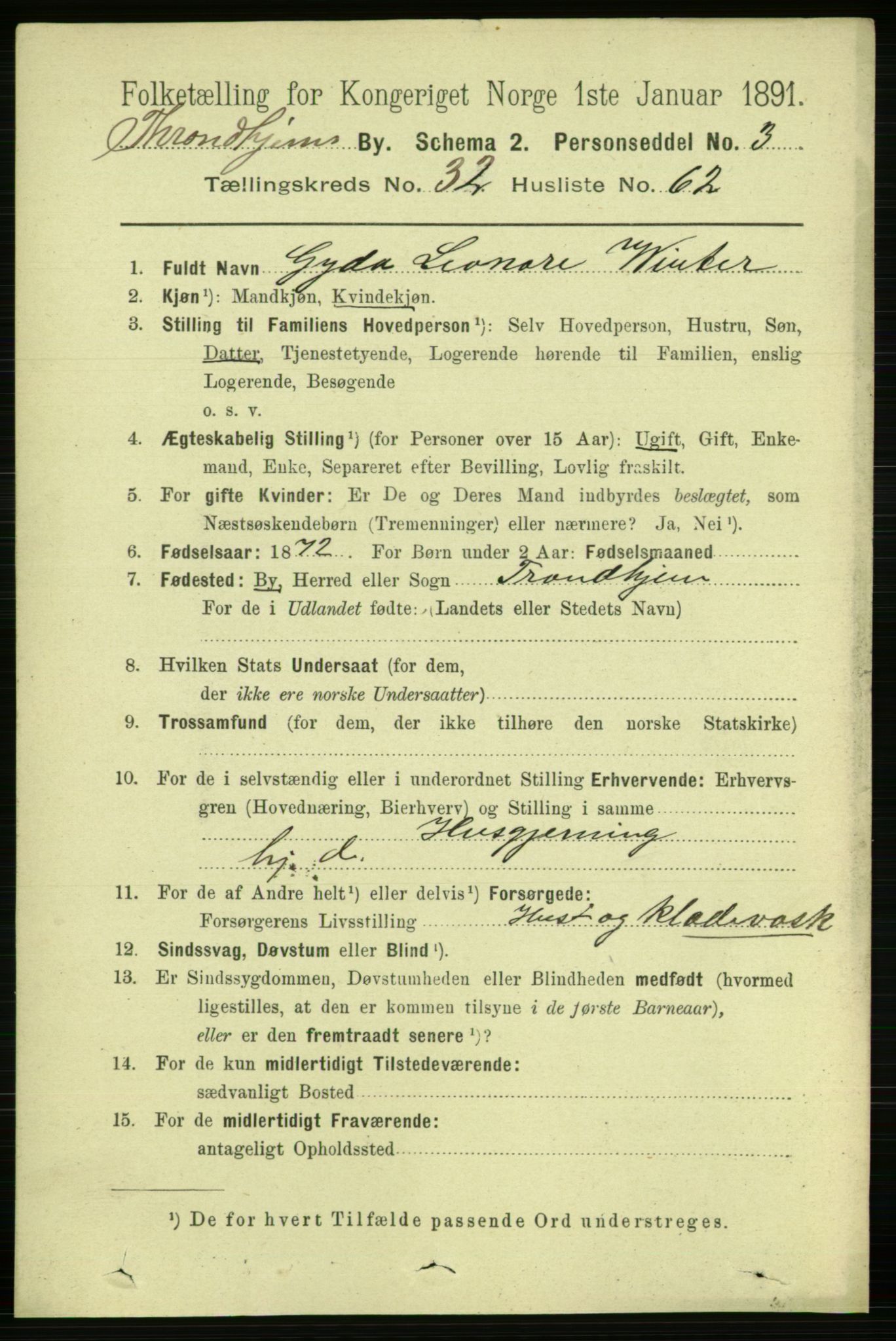 RA, 1891 census for 1601 Trondheim, 1891, p. 24954