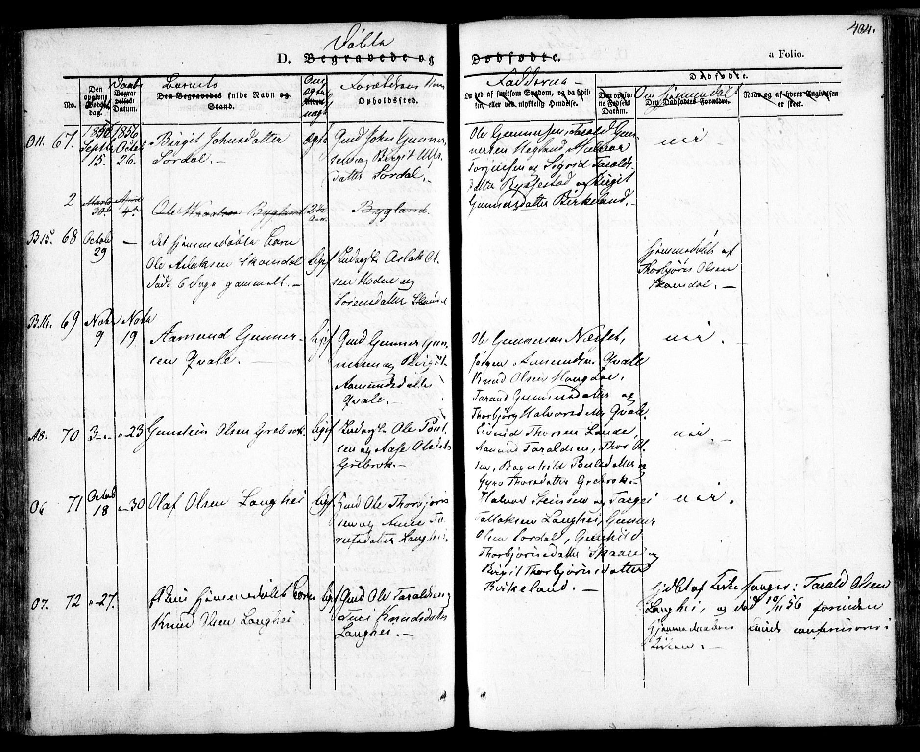 Bygland sokneprestkontor, AV/SAK-1111-0006/F/Fa/Fab/L0004: Parish register (official) no. A 4, 1842-1858, p. 404