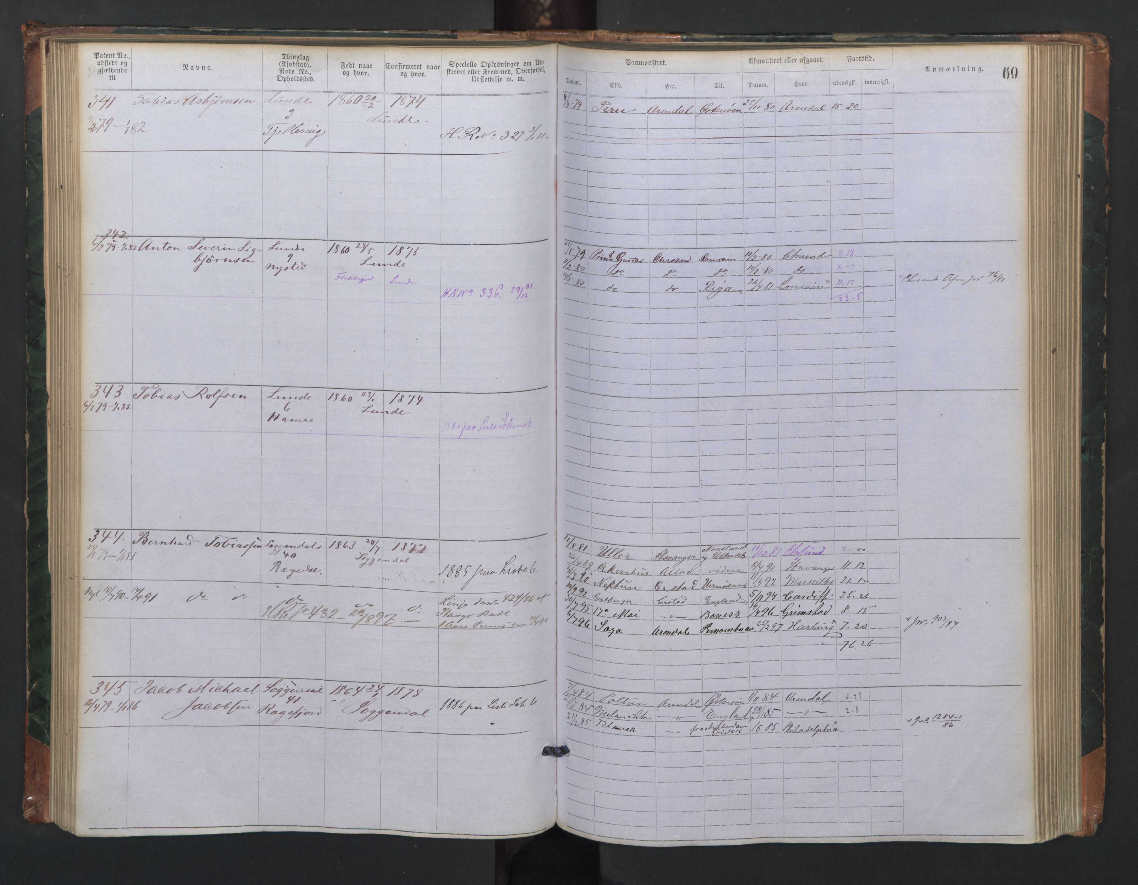 Sogndal mønstringskrets, AV/SAK-2031-0020/F/Fa/L0001: Annotasjonsrulle nr 1-635 med register, P-1, 1868-1931, p. 60