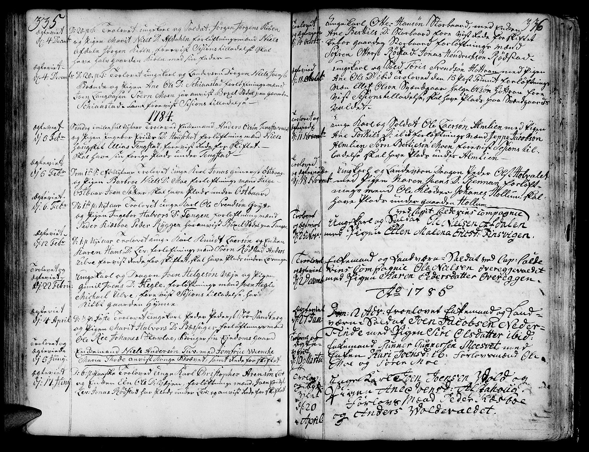 Ministerialprotokoller, klokkerbøker og fødselsregistre - Nord-Trøndelag, SAT/A-1458/717/L0141: Parish register (official) no. 717A01, 1747-1803, p. 335-336