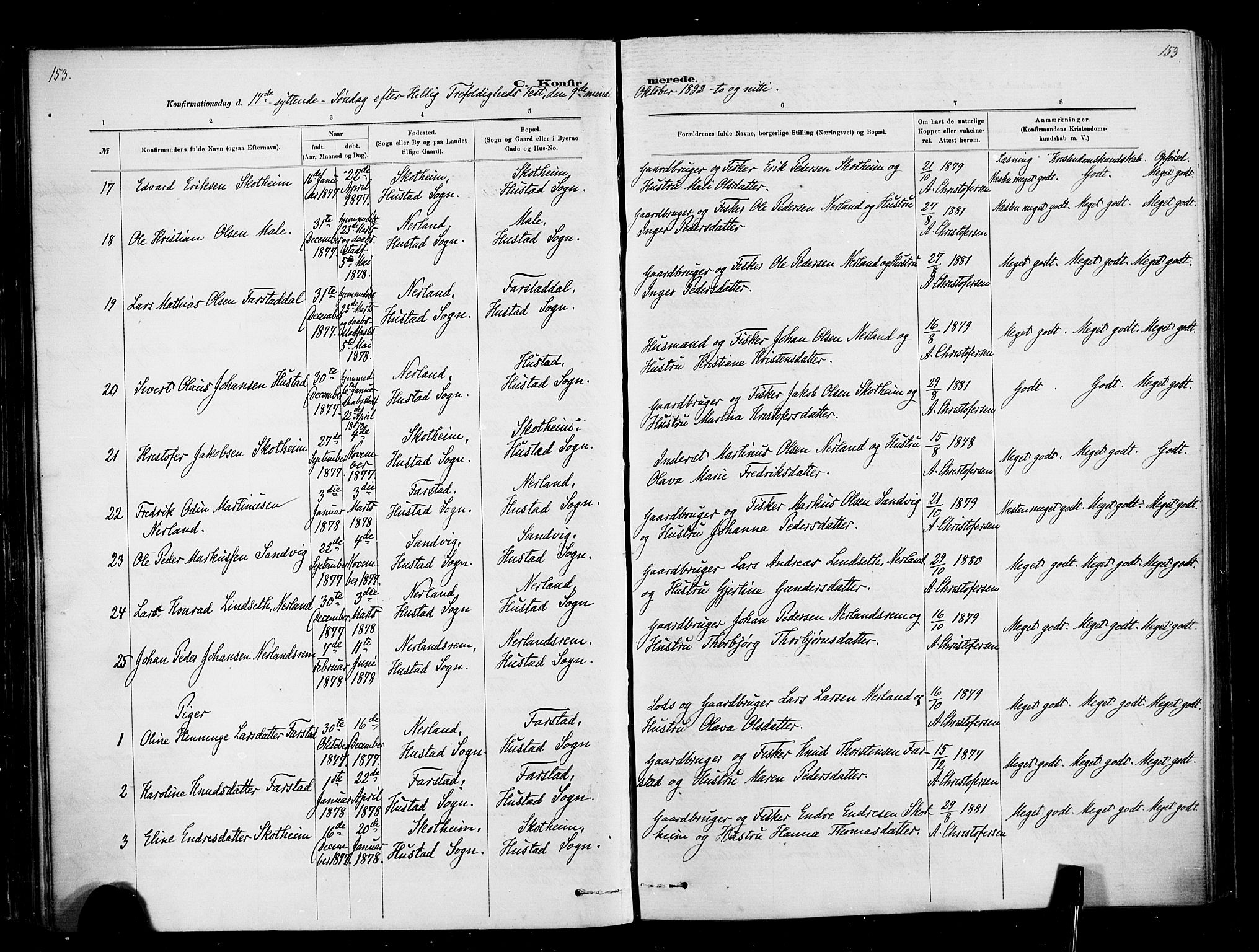 Ministerialprotokoller, klokkerbøker og fødselsregistre - Møre og Romsdal, SAT/A-1454/567/L0778: Parish register (official) no. 567A01, 1881-1903, p. 153