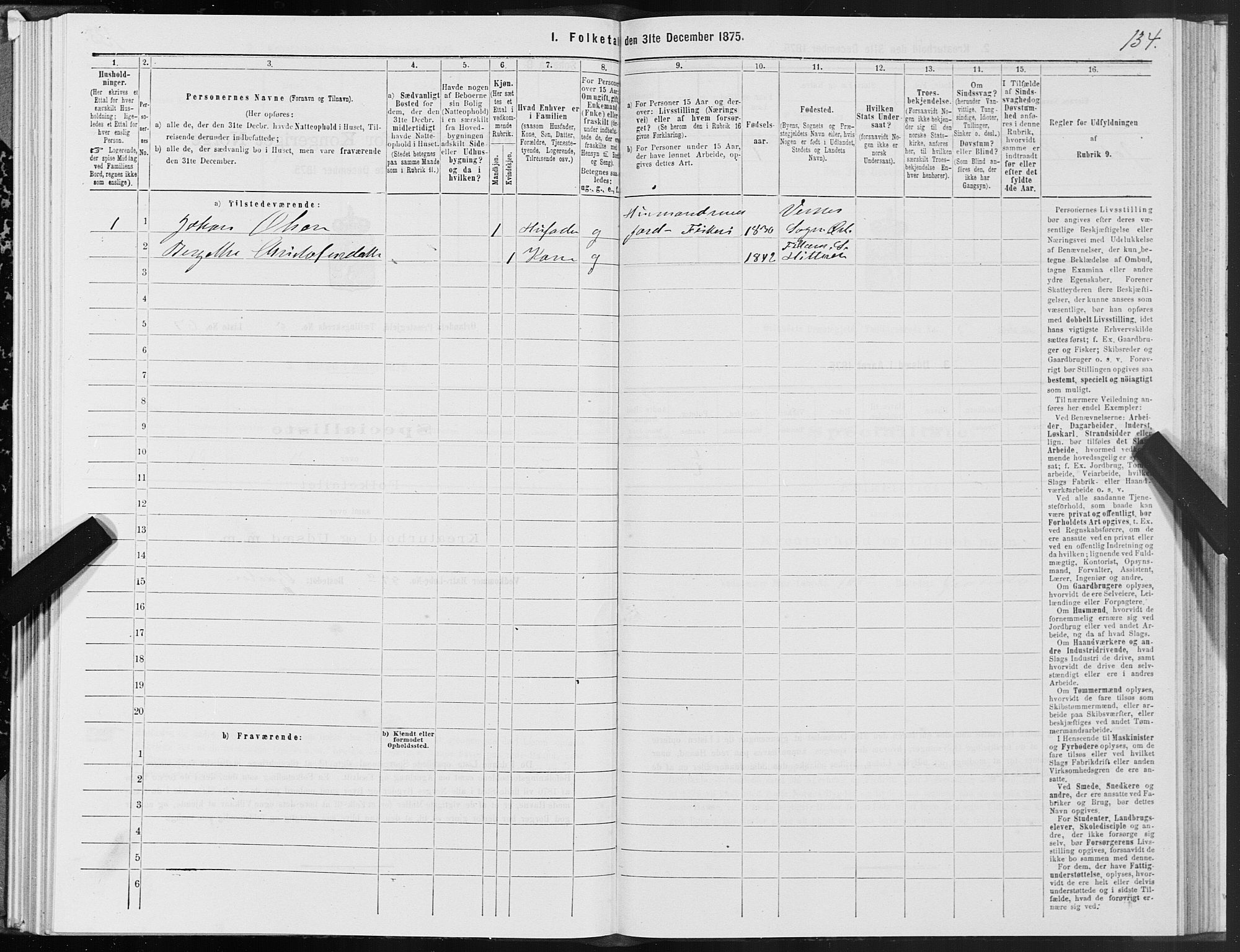 SAT, 1875 census for 1621P Ørland, 1875, p. 3134