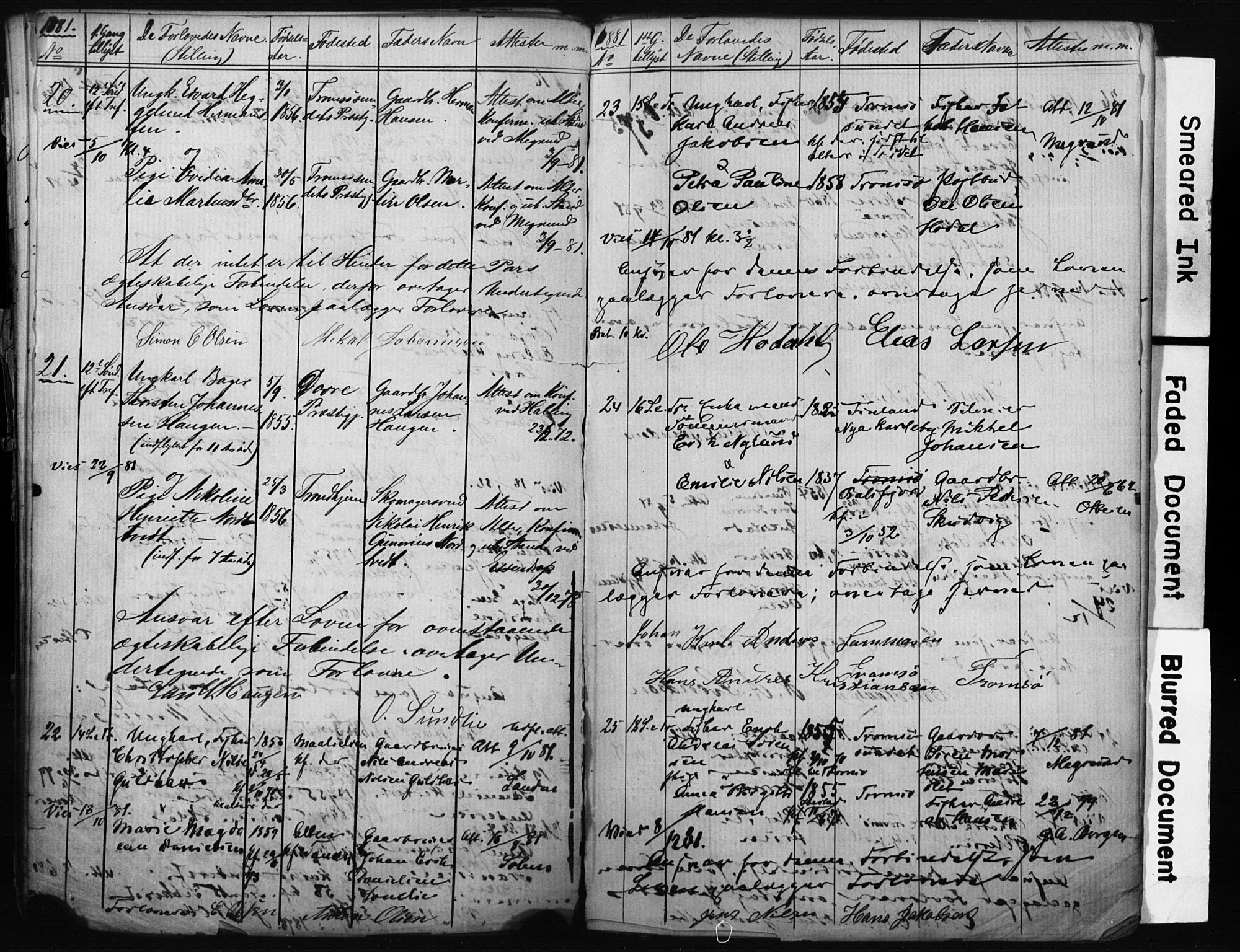 Tromsø sokneprestkontor/stiftsprosti/domprosti, AV/SATØ-S-1343/H/Hc/L0098: Banns register no. 98, 1872-1883