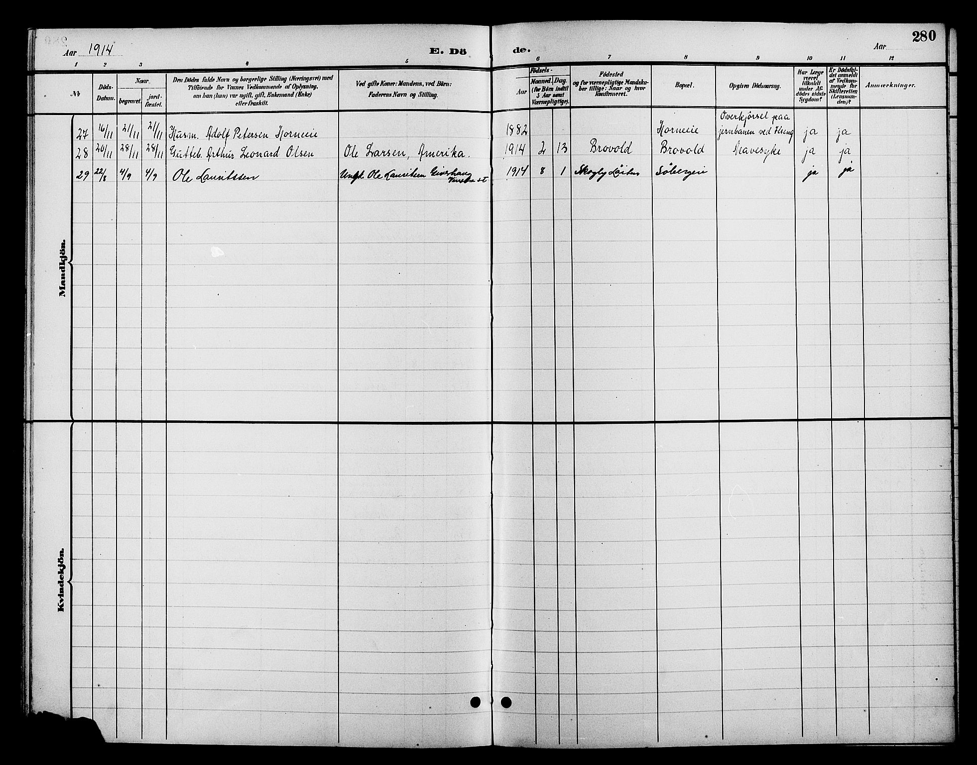 Romedal prestekontor, AV/SAH-PREST-004/L/L0012: Parish register (copy) no. 12, 1896-1914, p. 280