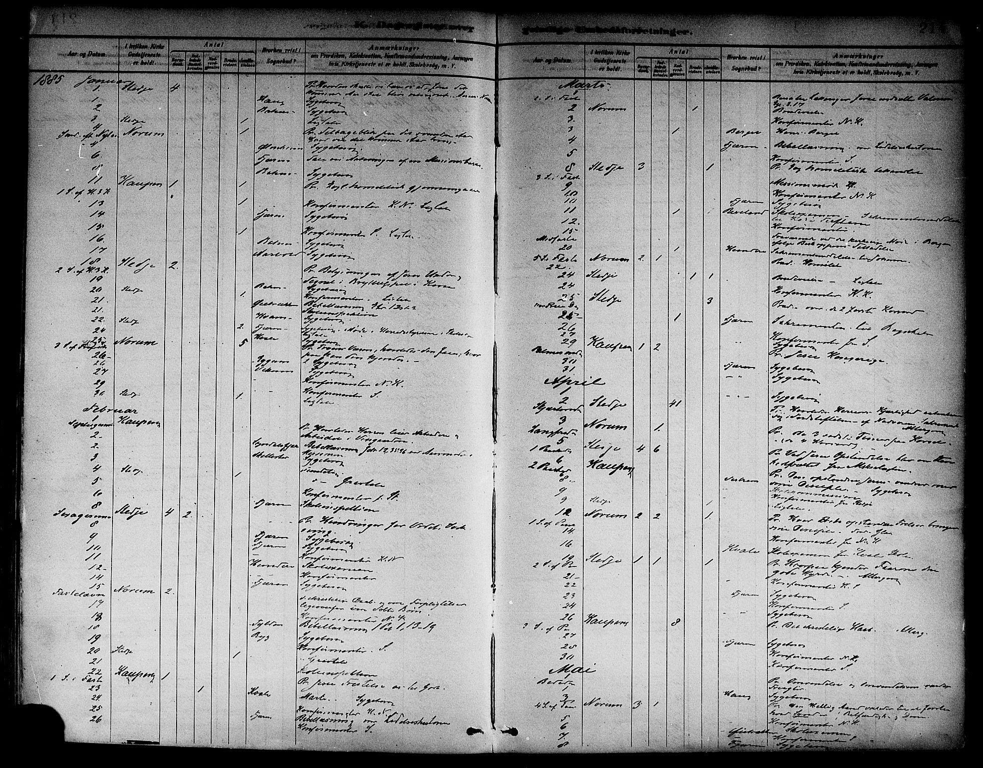 Sogndal sokneprestembete, SAB/A-81301/H/Haa/Haab/L0001: Parish register (official) no. B 1, 1878-1899, p. 214
