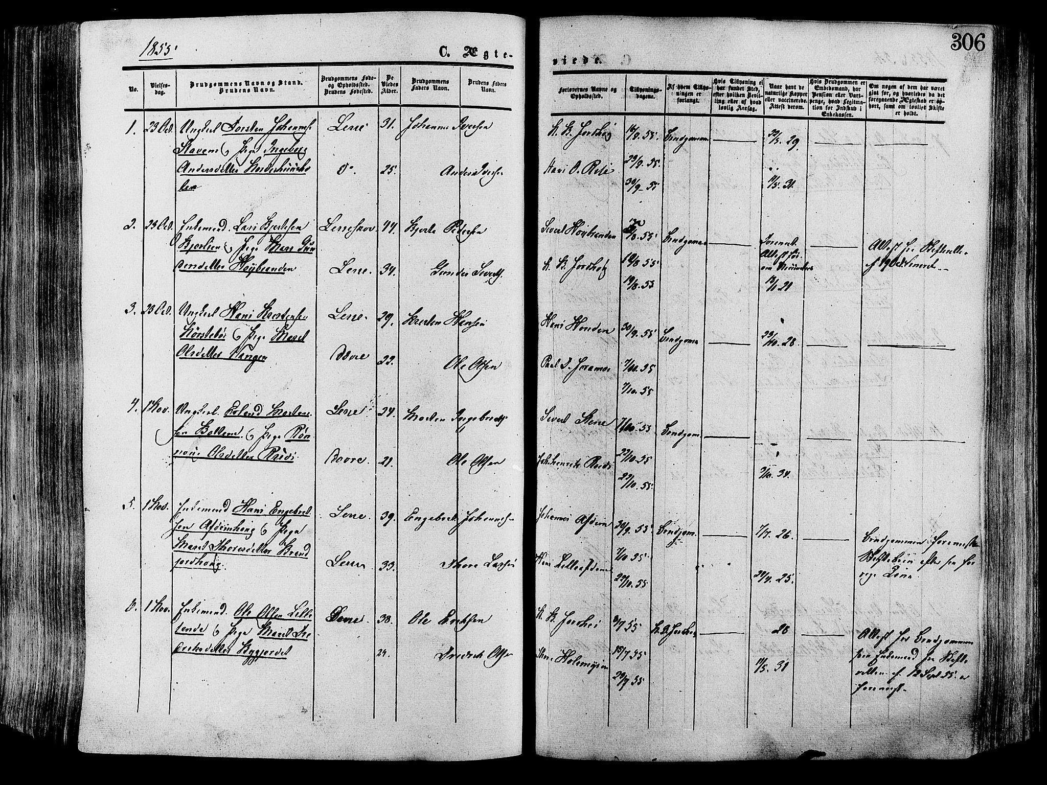 Lesja prestekontor, AV/SAH-PREST-068/H/Ha/Haa/L0008: Parish register (official) no. 8, 1854-1880, p. 306