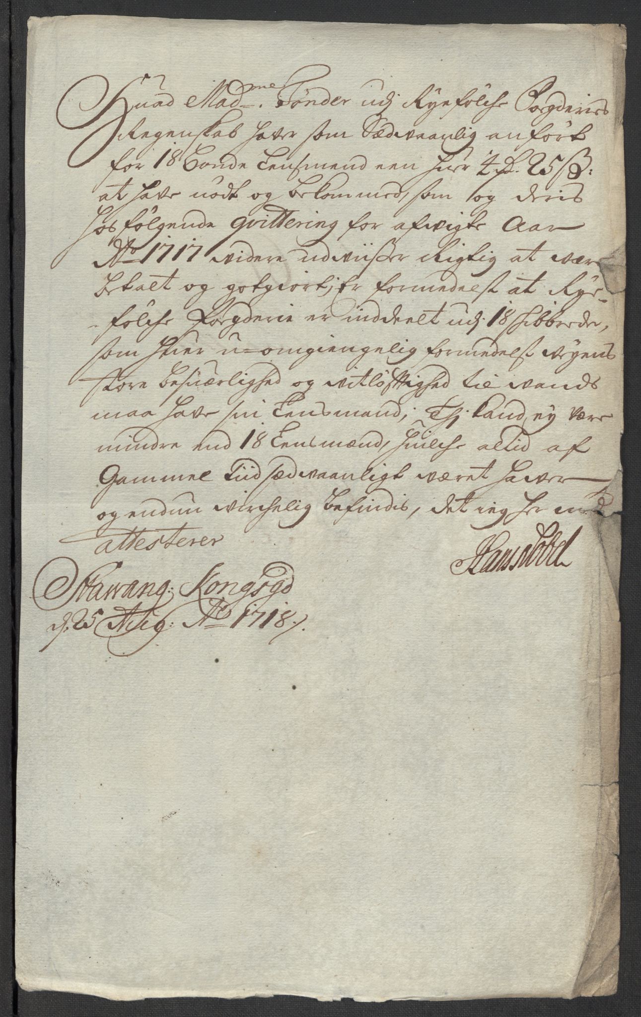 Rentekammeret inntil 1814, Reviderte regnskaper, Fogderegnskap, AV/RA-EA-4092/R47/L2870: Fogderegnskap Ryfylke, 1717, p. 301