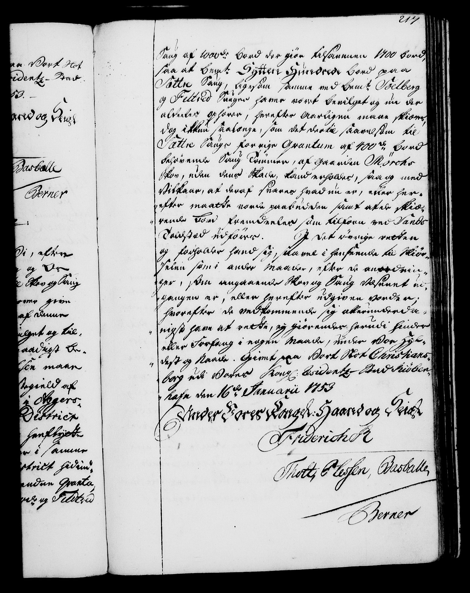 Rentekammeret, Kammerkanselliet, RA/EA-3111/G/Gg/Gga/L0006: Norsk ekspedisjonsprotokoll med register (merket RK 53.6), 1749-1759, p. 217