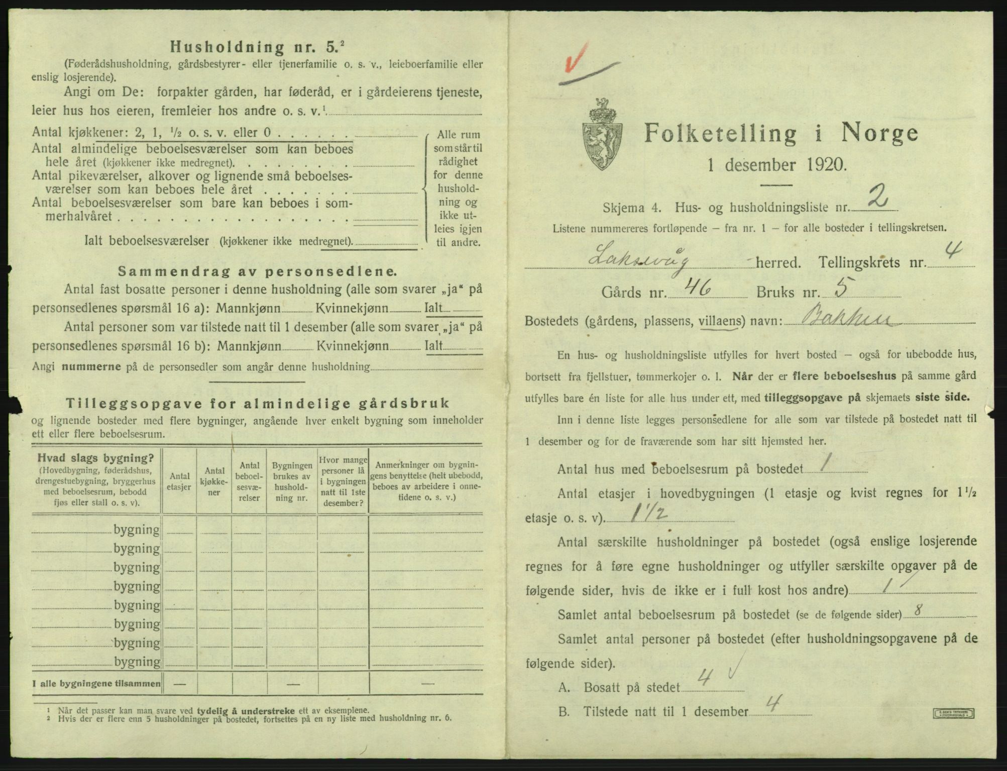 SAB, 1920 census for Laksevåg, 1920, p. 973