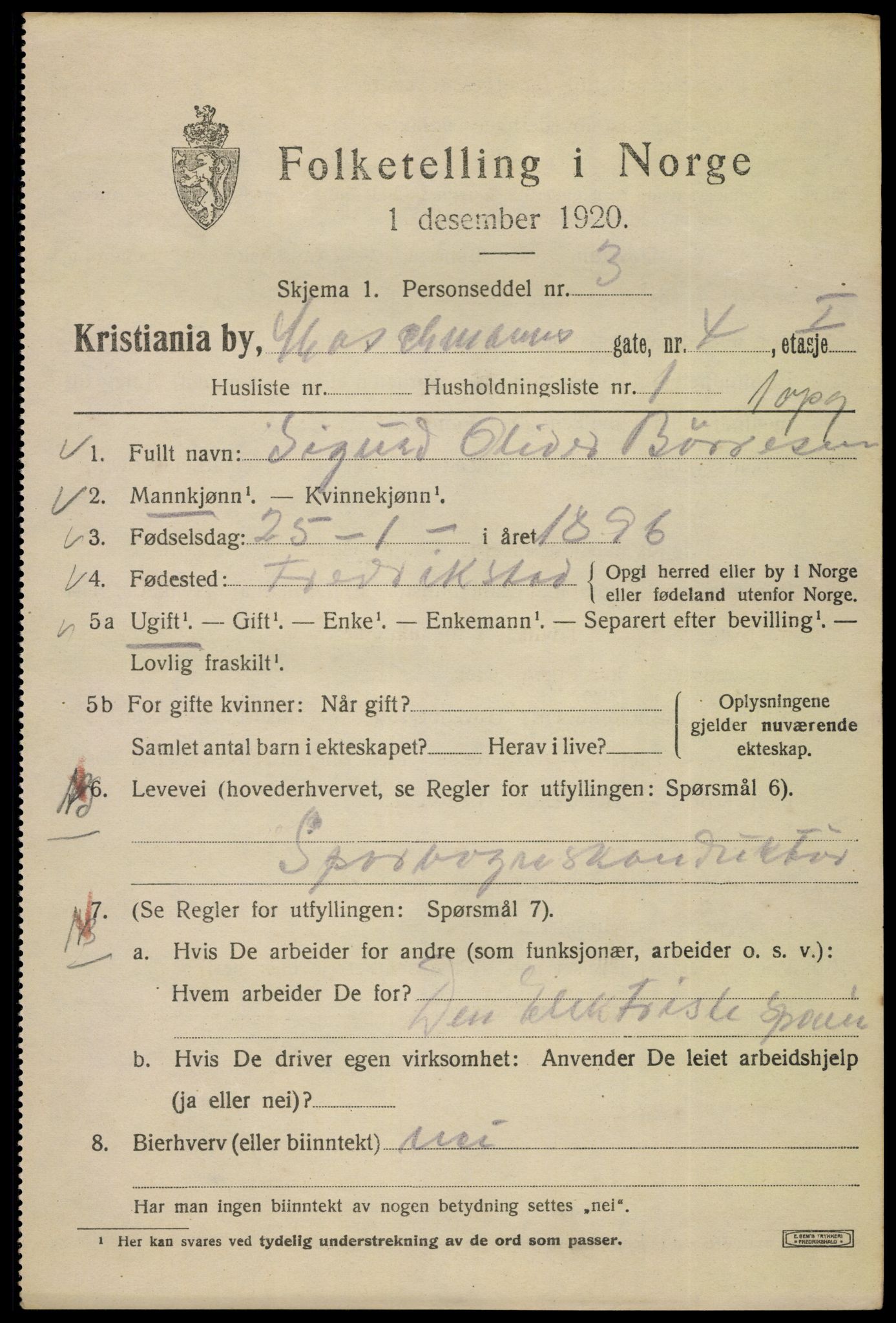 SAO, 1920 census for Kristiania, 1920, p. 392481