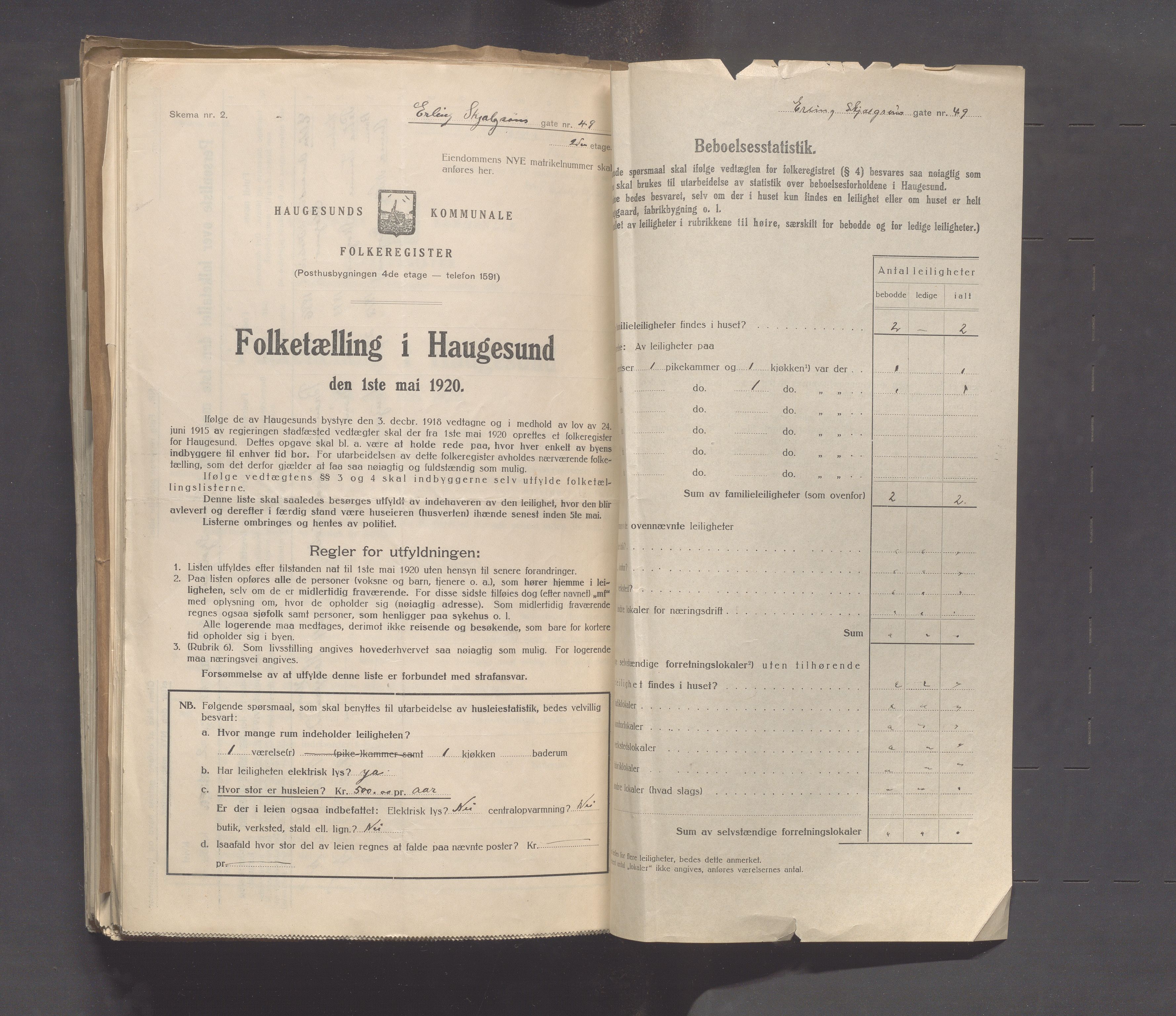 IKAR, Local census 1.5.1920 for Haugesund, 1920, p. 744