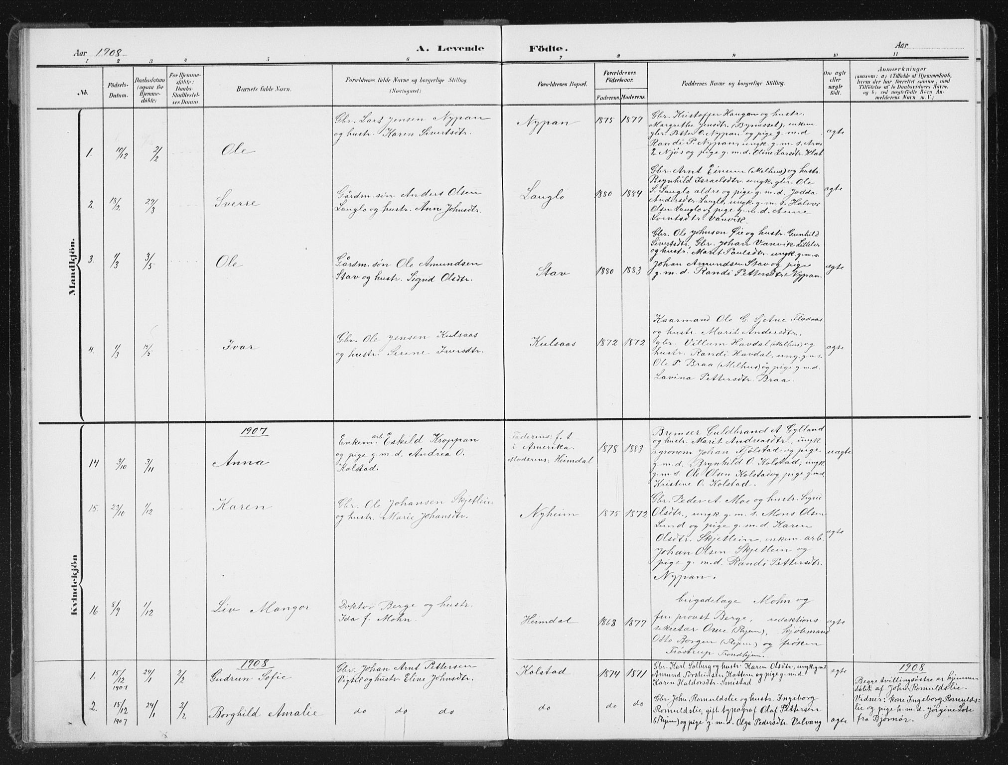 Ministerialprotokoller, klokkerbøker og fødselsregistre - Sør-Trøndelag, AV/SAT-A-1456/613/L0396: Parish register (copy) no. 613C04, 1902-1938
