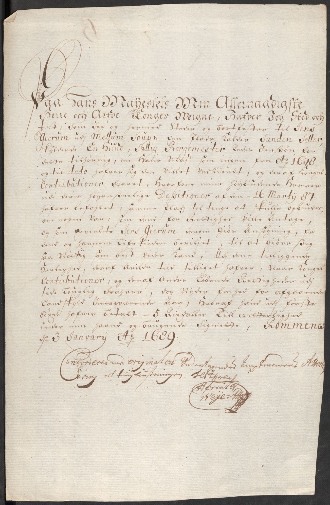 Rentekammeret inntil 1814, Reviderte regnskaper, Fogderegnskap, RA/EA-4092/R35/L2088: Fogderegnskap Øvre og Nedre Telemark, 1687-1689, p. 13