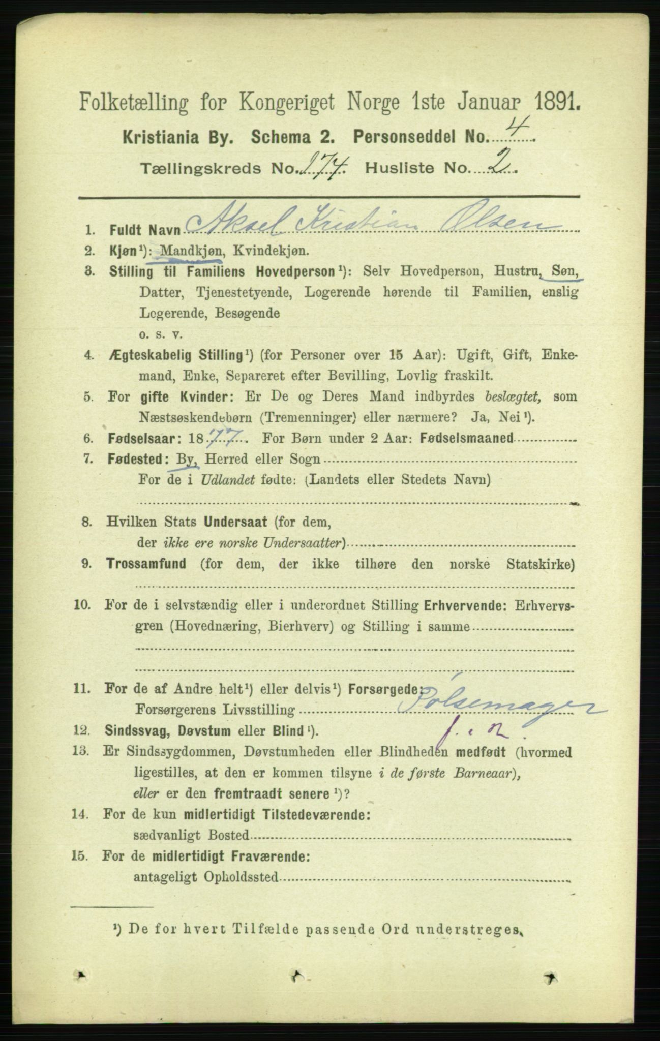 RA, 1891 census for 0301 Kristiania, 1891, p. 103914