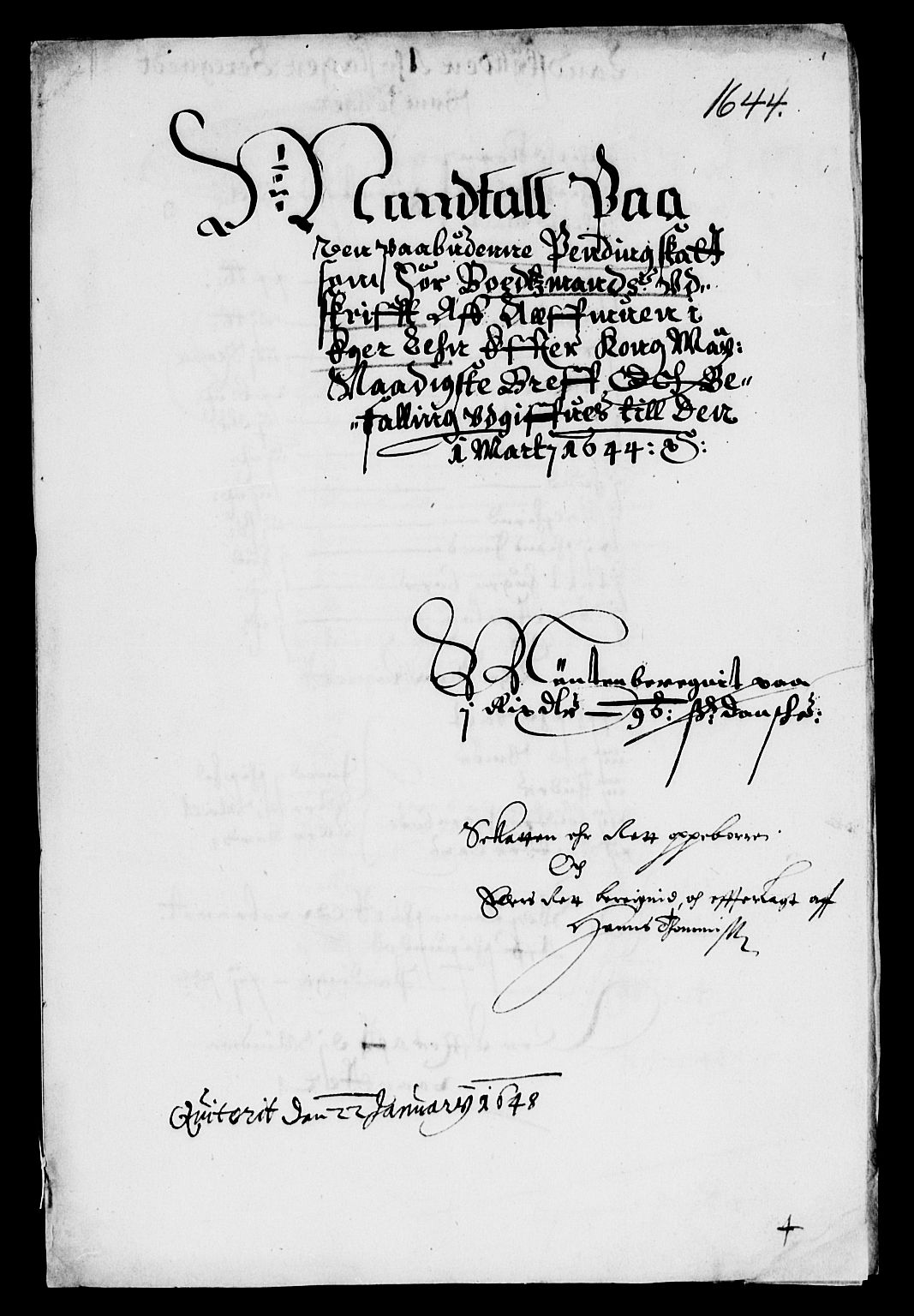 Rentekammeret inntil 1814, Reviderte regnskaper, Lensregnskaper, AV/RA-EA-5023/R/Rb/Rbm/L0008: Eiker len, 1643-1648