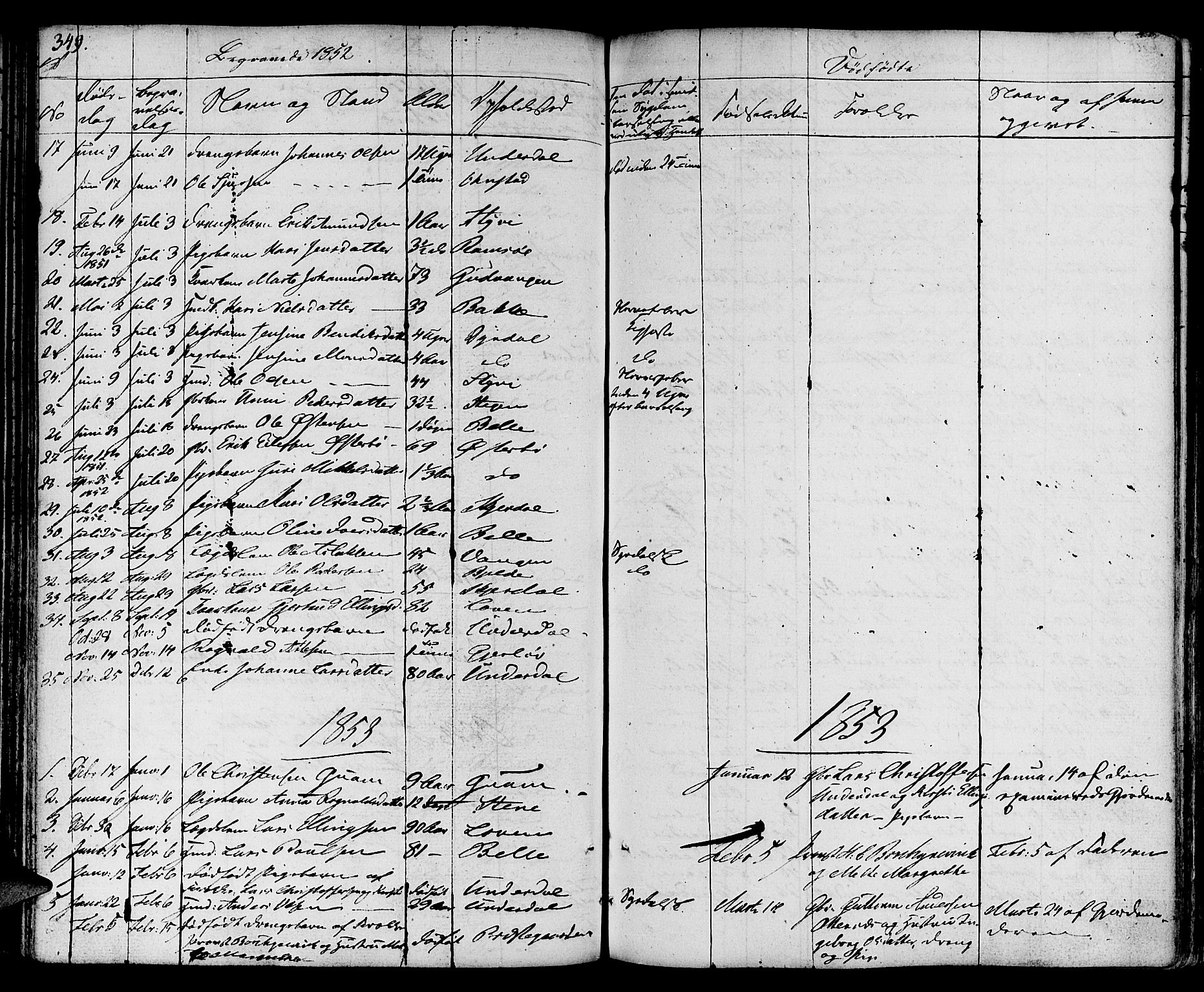 Aurland sokneprestembete, SAB/A-99937/H/Ha/Haa/L0006: Parish register (official) no. A 6, 1821-1859, p. 349