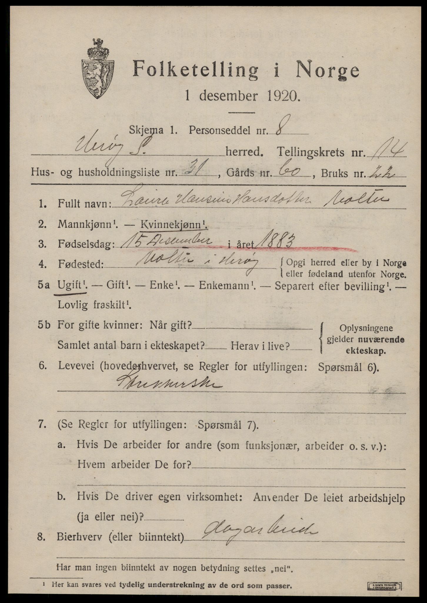 SAT, 1920 census for Herøy (MR), 1920, p. 9017