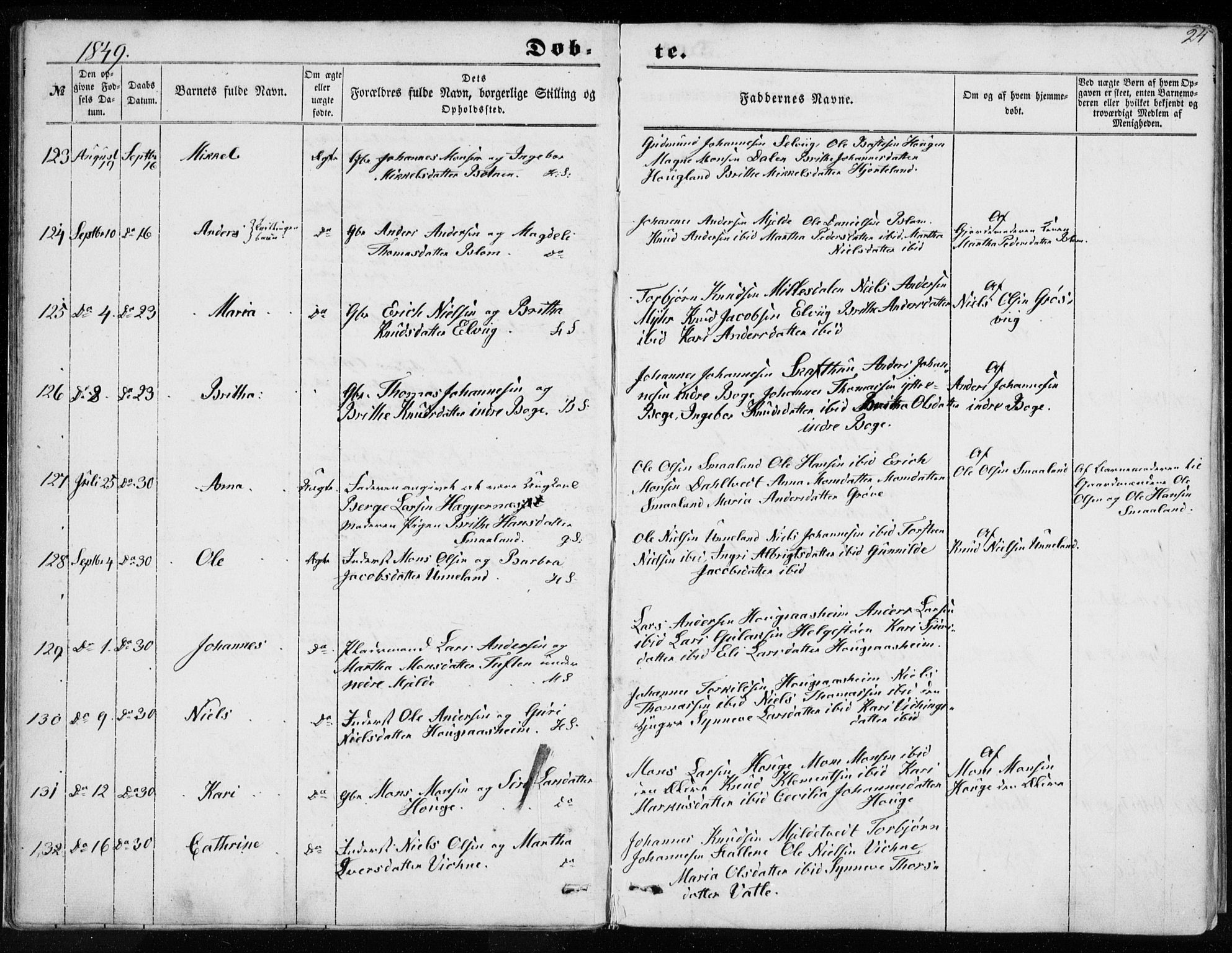 Haus sokneprestembete, AV/SAB-A-75601/H/Haa: Parish register (official) no. A 16 I, 1848-1857, p. 24