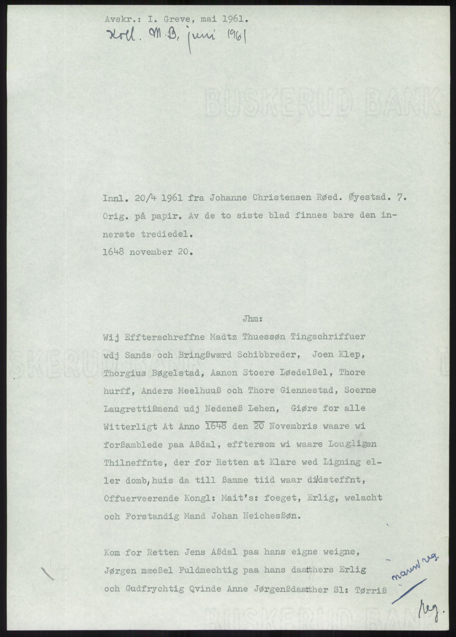 Samlinger til kildeutgivelse, Diplomavskriftsamlingen, AV/RA-EA-4053/H/Ha, p. 1808