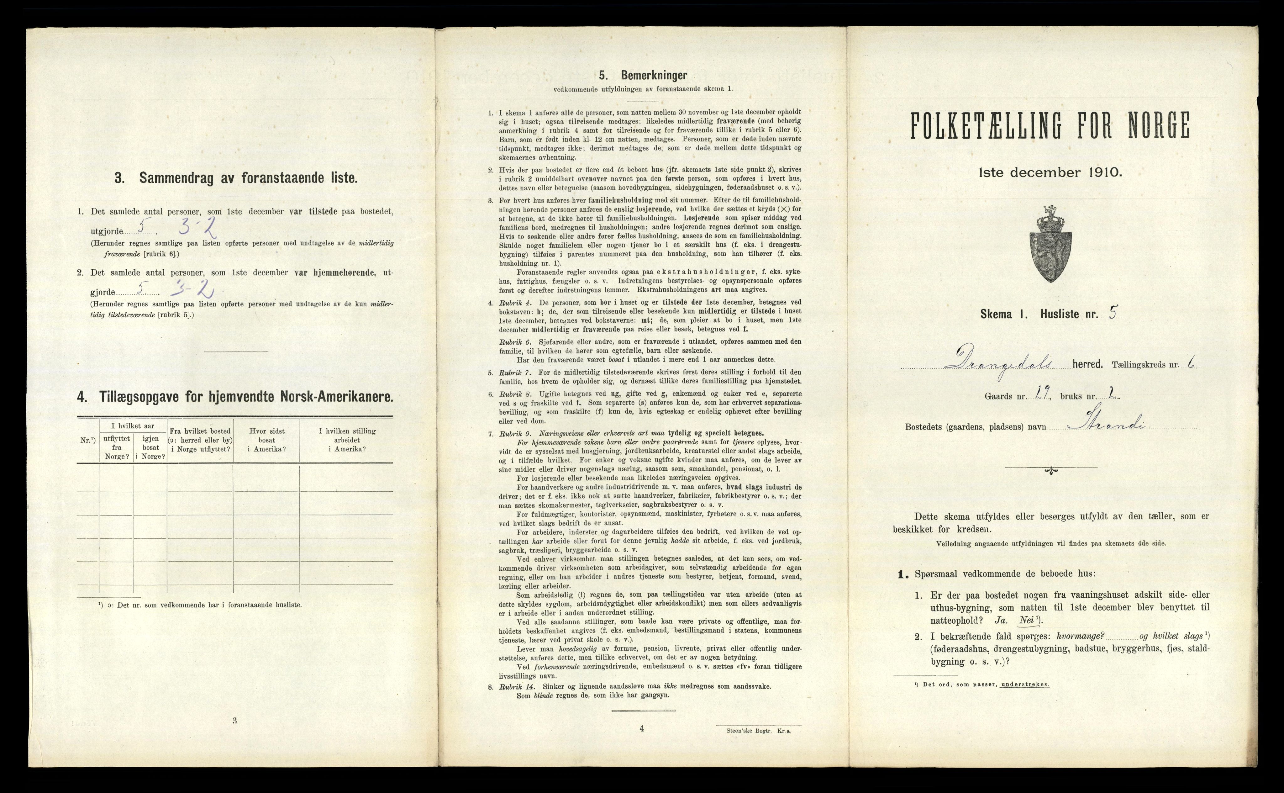 RA, 1910 census for Drangedal, 1910, p. 503