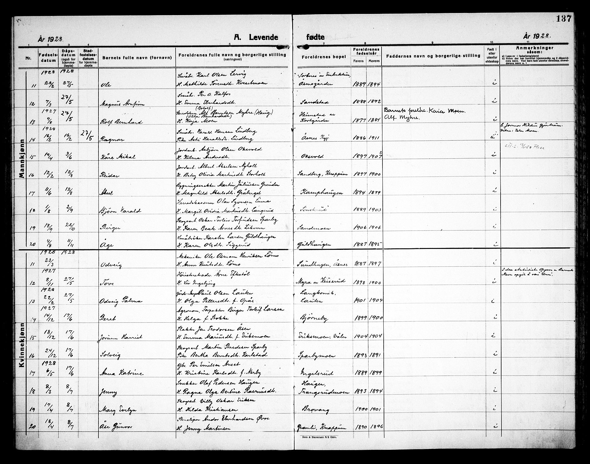 Åsnes prestekontor, AV/SAH-PREST-042/H/Ha/Haa/L0000C: Parish register (official) no. 0A, 1890-1929, p. 137