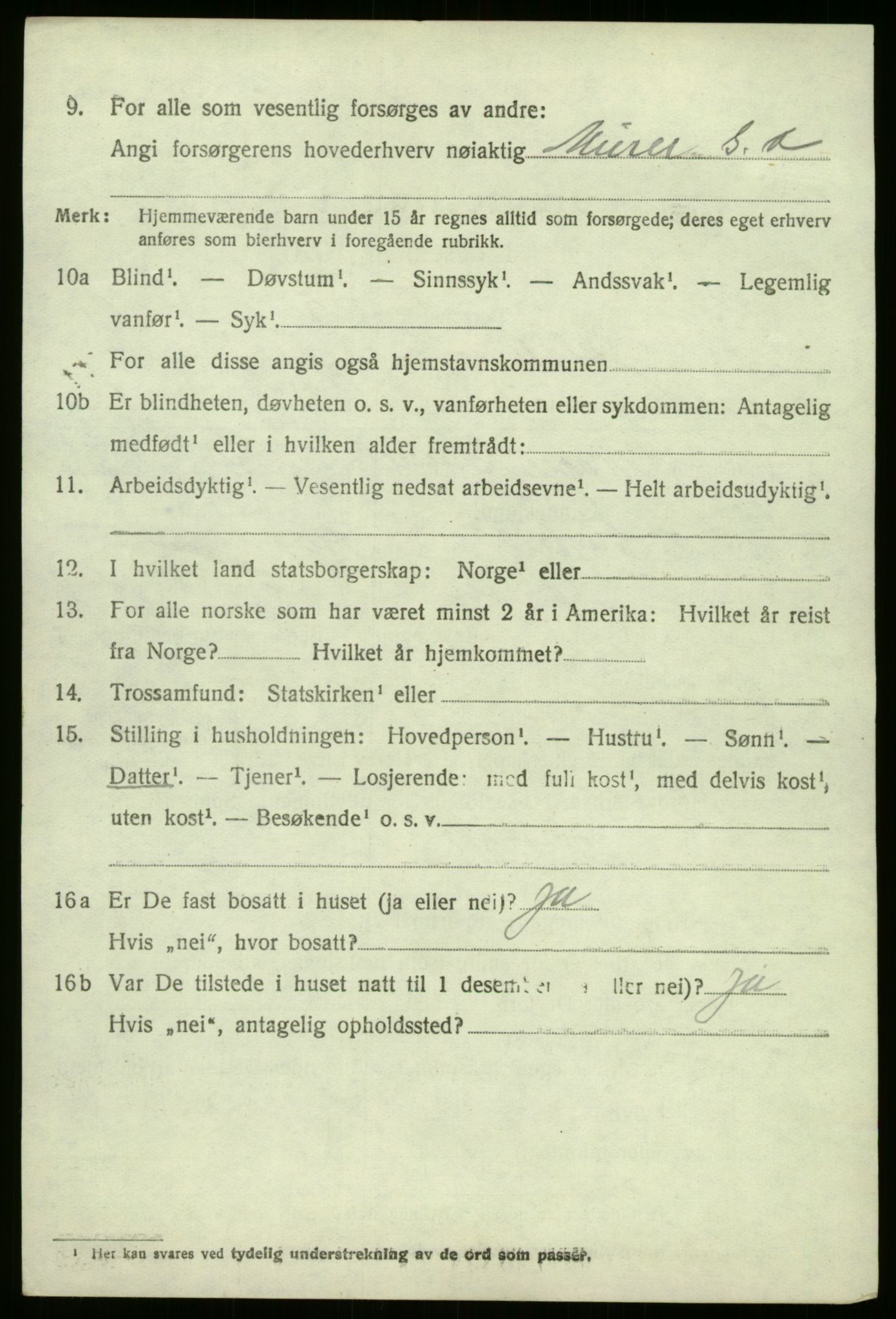 SAB, 1920 census for Jølster, 1920, p. 3589