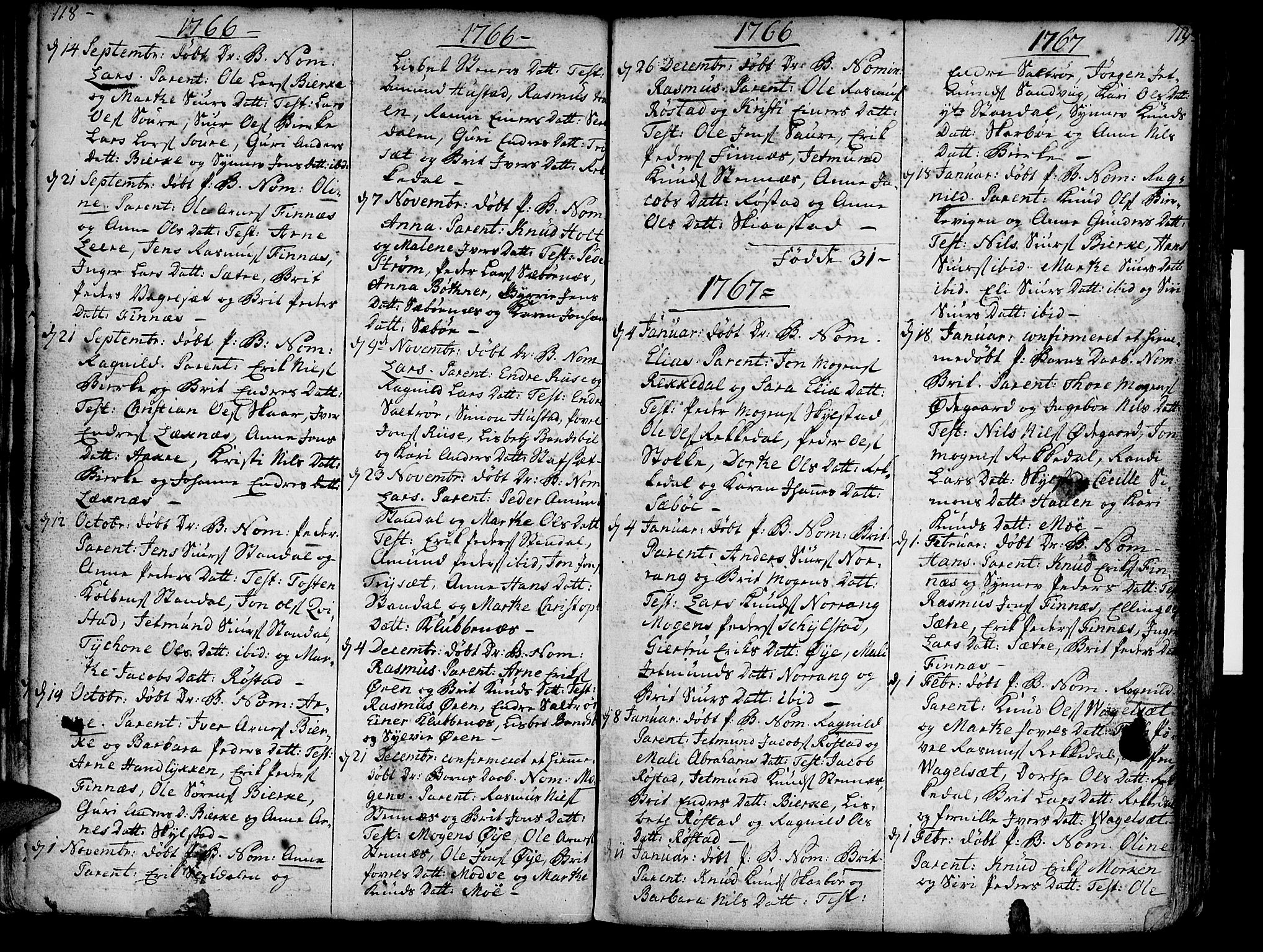 Ministerialprotokoller, klokkerbøker og fødselsregistre - Møre og Romsdal, SAT/A-1454/515/L0206: Parish register (official) no. 515A02, 1765-1818, p. 118-119