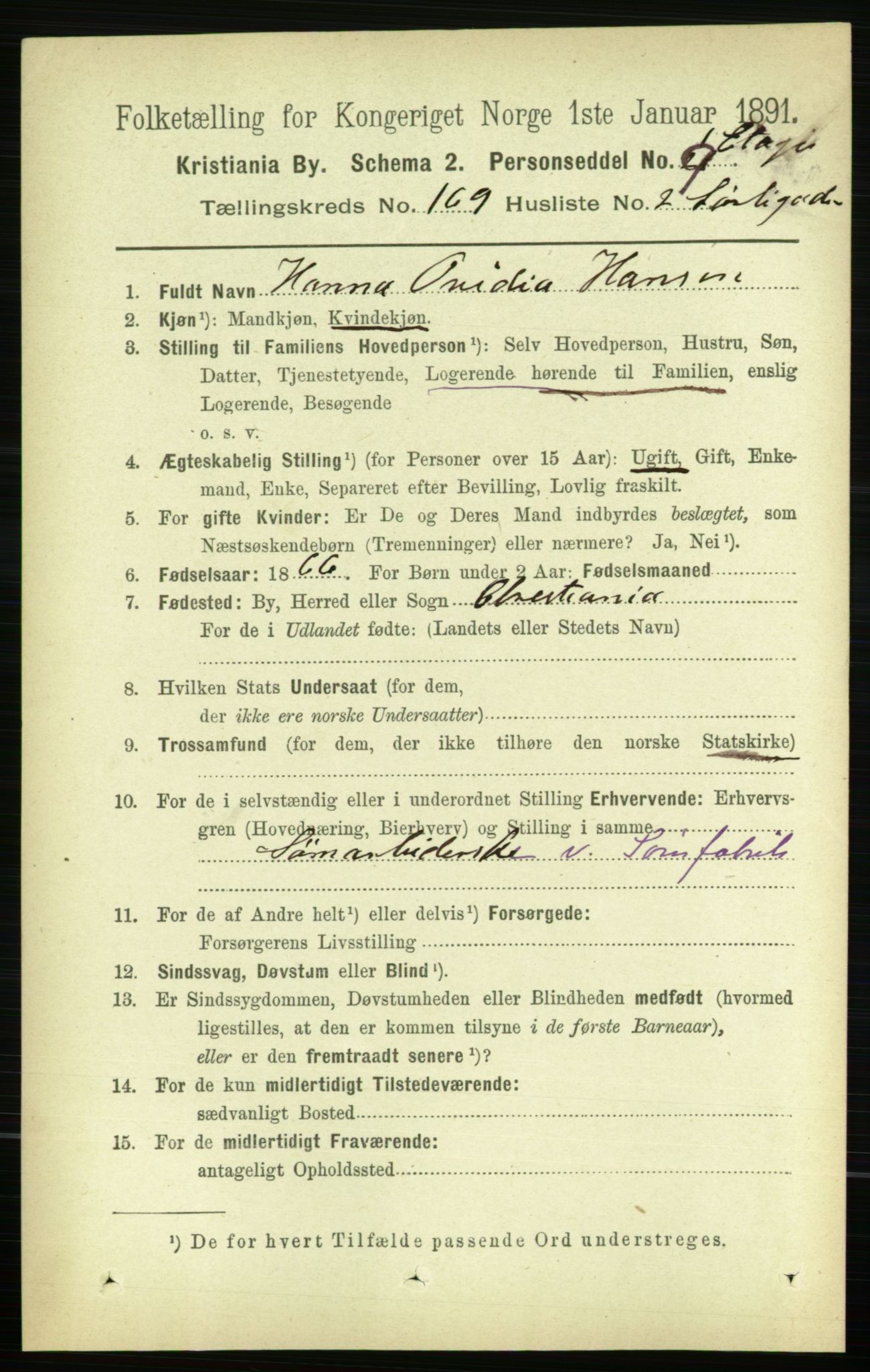 RA, 1891 census for 0301 Kristiania, 1891, p. 98910