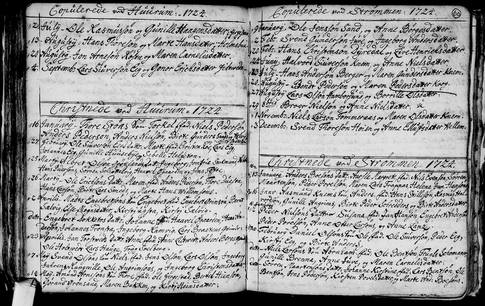 Hurum kirkebøker, AV/SAKO-A-229/F/Fa/L0001: Parish register (official) no. 1, 1715-1732, p. 60