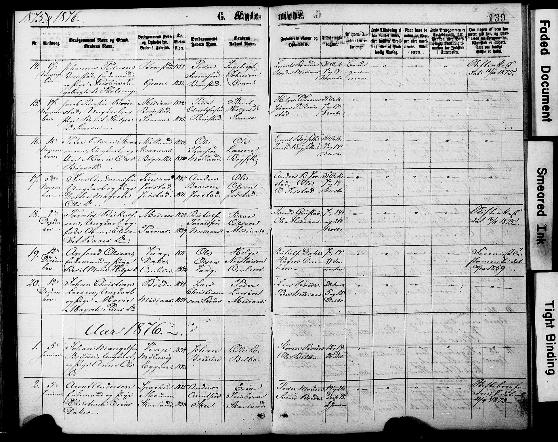 Ministerialprotokoller, klokkerbøker og fødselsregistre - Nord-Trøndelag, SAT/A-1458/749/L0473: Parish register (official) no. 749A07, 1873-1887, p. 139