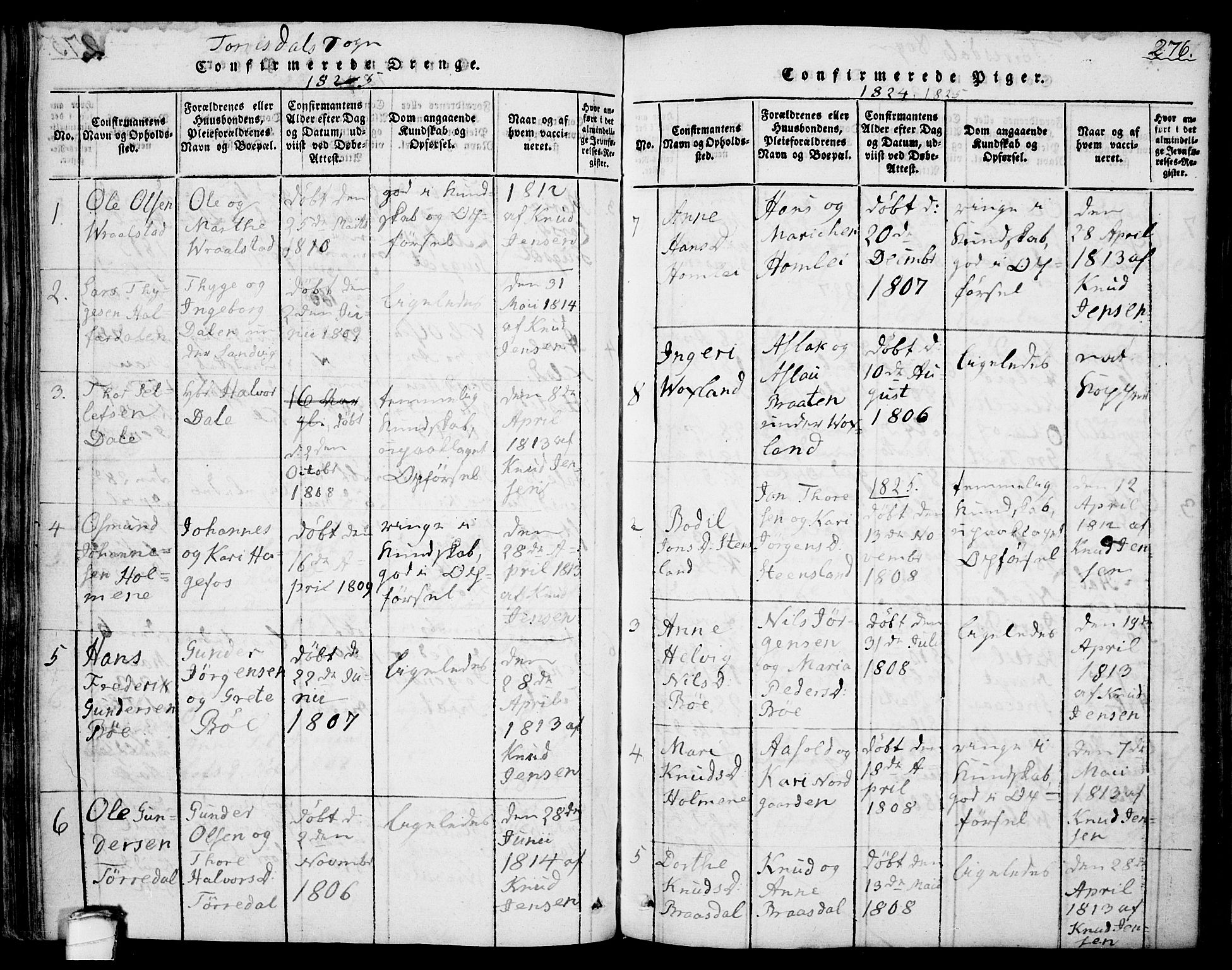 Drangedal kirkebøker, AV/SAKO-A-258/F/Fa/L0005: Parish register (official) no. 5 /2, 1814-1831, p. 276