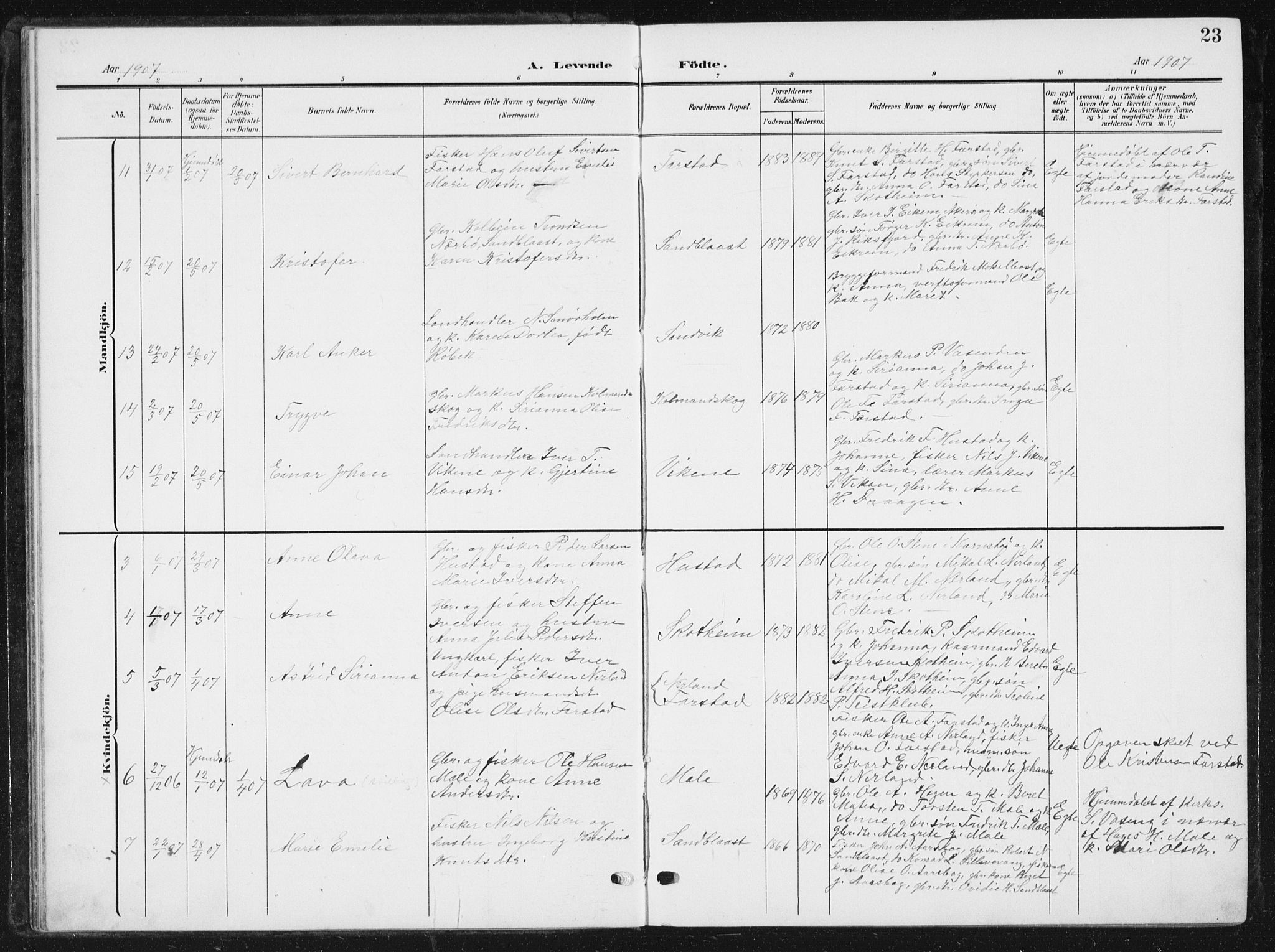 Ministerialprotokoller, klokkerbøker og fødselsregistre - Møre og Romsdal, AV/SAT-A-1454/567/L0784: Parish register (copy) no. 567C04, 1903-1938, p. 23