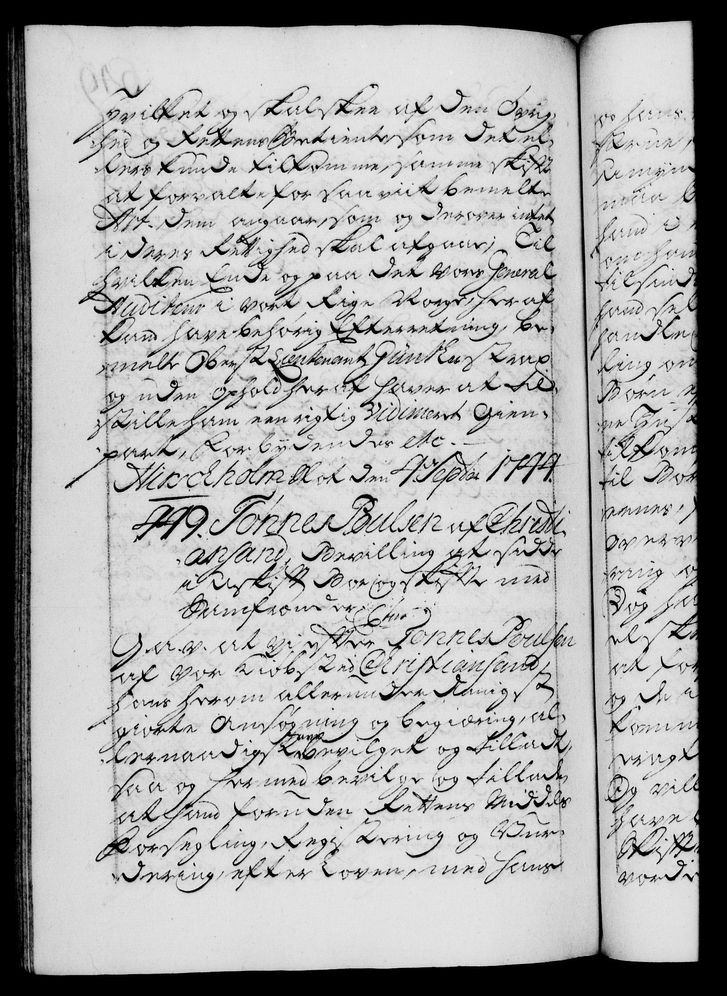 Danske Kanselli 1572-1799, AV/RA-EA-3023/F/Fc/Fca/Fcaa/L0033: Norske registre, 1743-1744, p. 649b