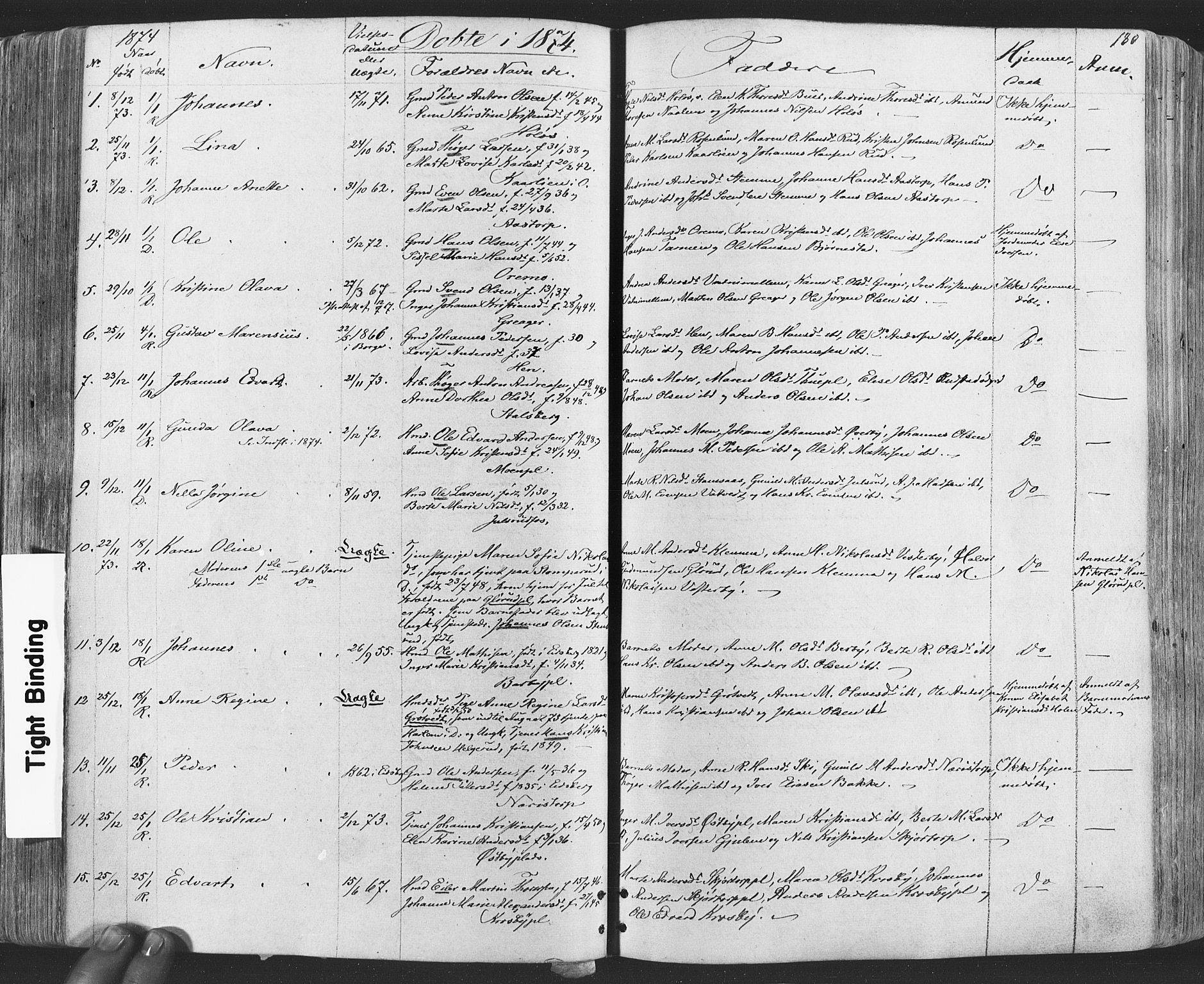 Rakkestad prestekontor Kirkebøker, AV/SAO-A-2008/F/Fa/L0011: Parish register (official) no. I 11, 1862-1877, p. 180